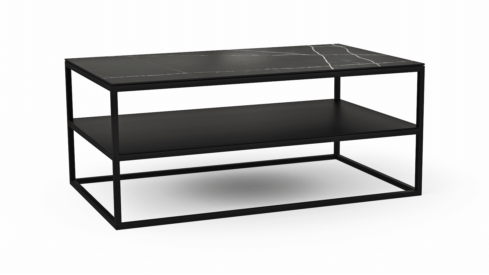 Couchtisch Kai - LBH ca. 60x100x42 cm, Keramik, Schwarz von Raum.Freunde