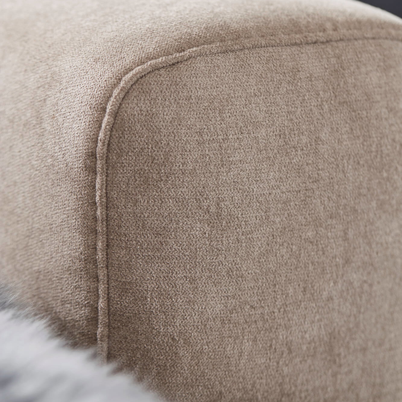 Ecksofa Rockport B - Longchair links mit 2,5-Sitzer inkl. Kopfteil/Sitztiefe verstellbar, Stoff, Khaki