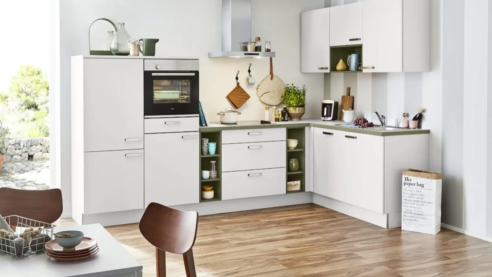 in 40.100 weiß Company KA - Eckküche olive Möbel und Home