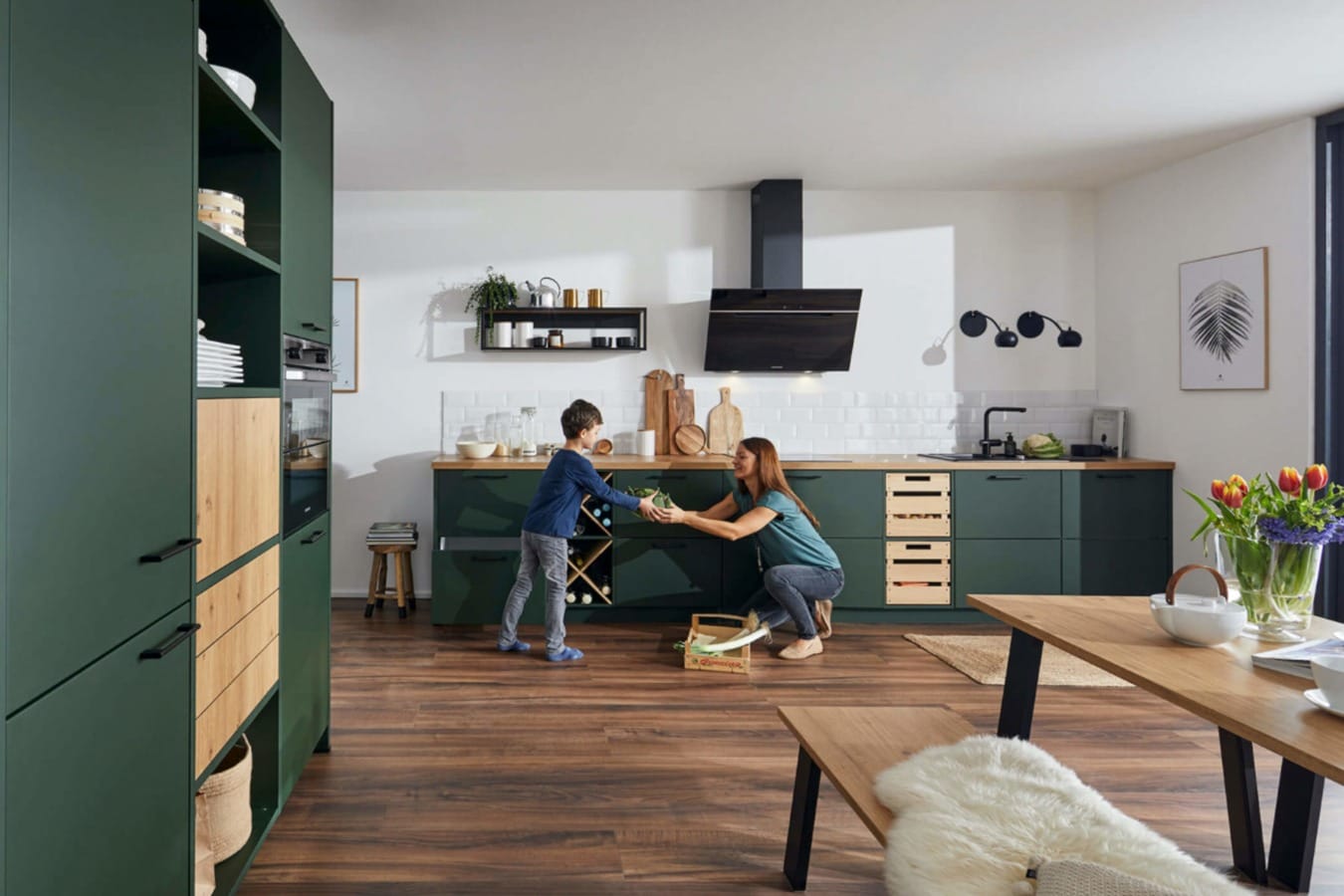 Moderne Küche Global Waldgrün Landhaus Akzente Einrichtung Home Company