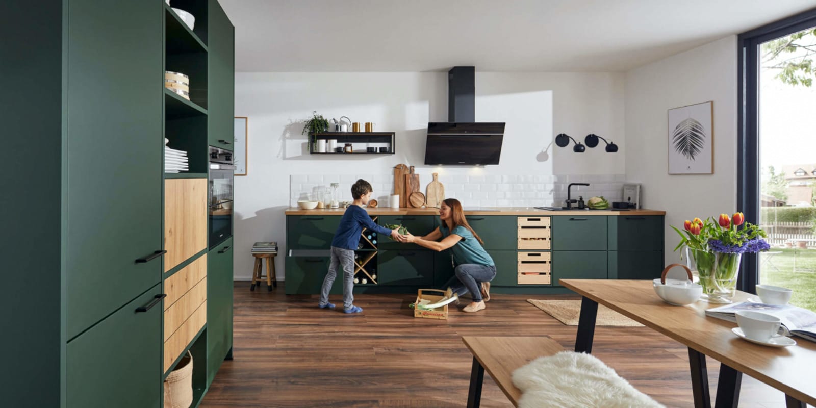 Moderne Küche Global Waldgrün Landhaus Akzente Einrichtung Home Company