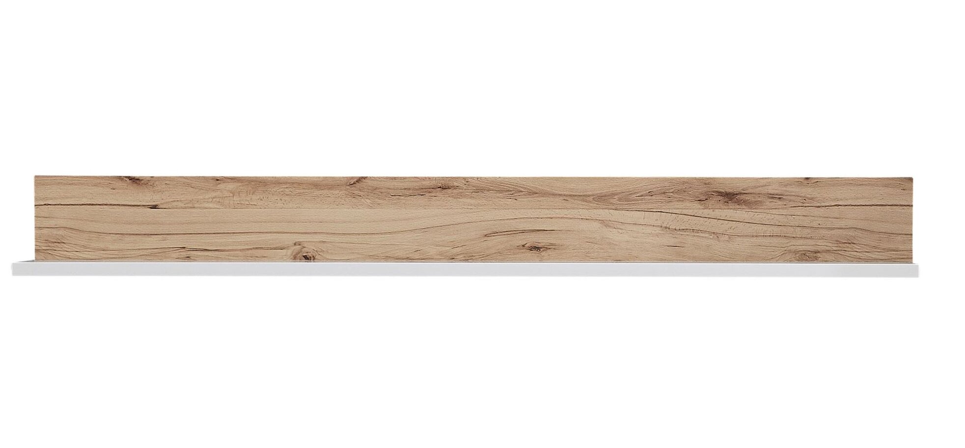 Wandboard - Weiß, Wildbuche massiv