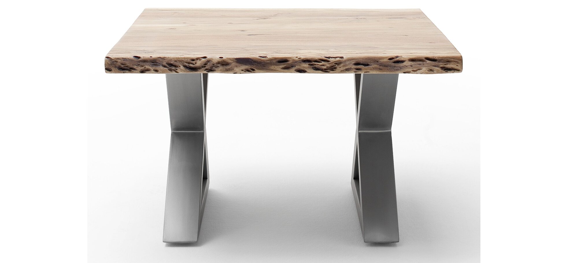 Couchtisch MAIDI braun mit X-Form Gestell