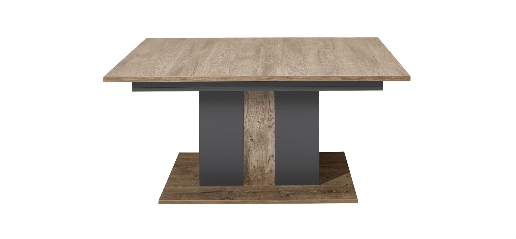 Esstisch - ausziehbar, LB ca. 160x90 cm, Eiche Dekor, Graphit