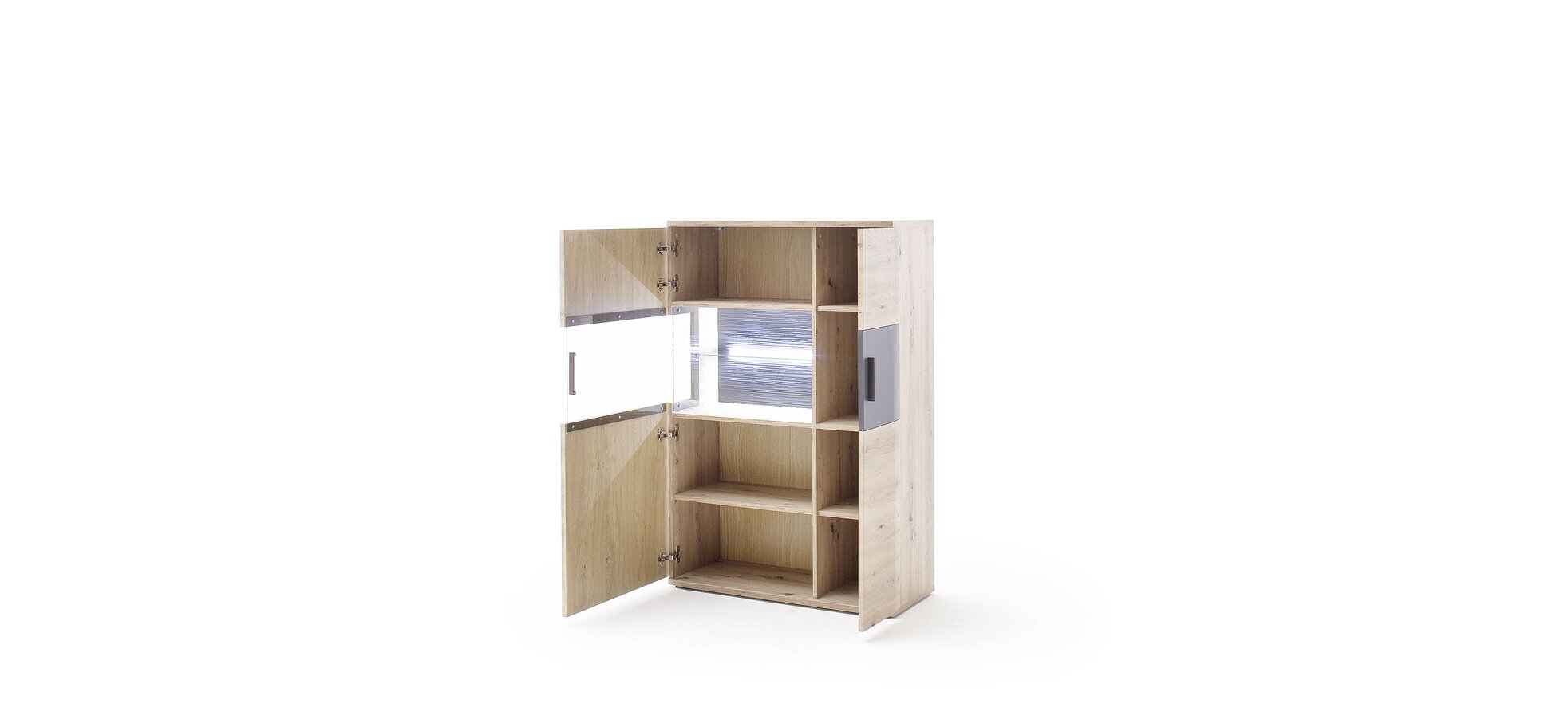 Wohnwand Balkeneiche Nachbildung inkl.Beleuchtung – Bild 5