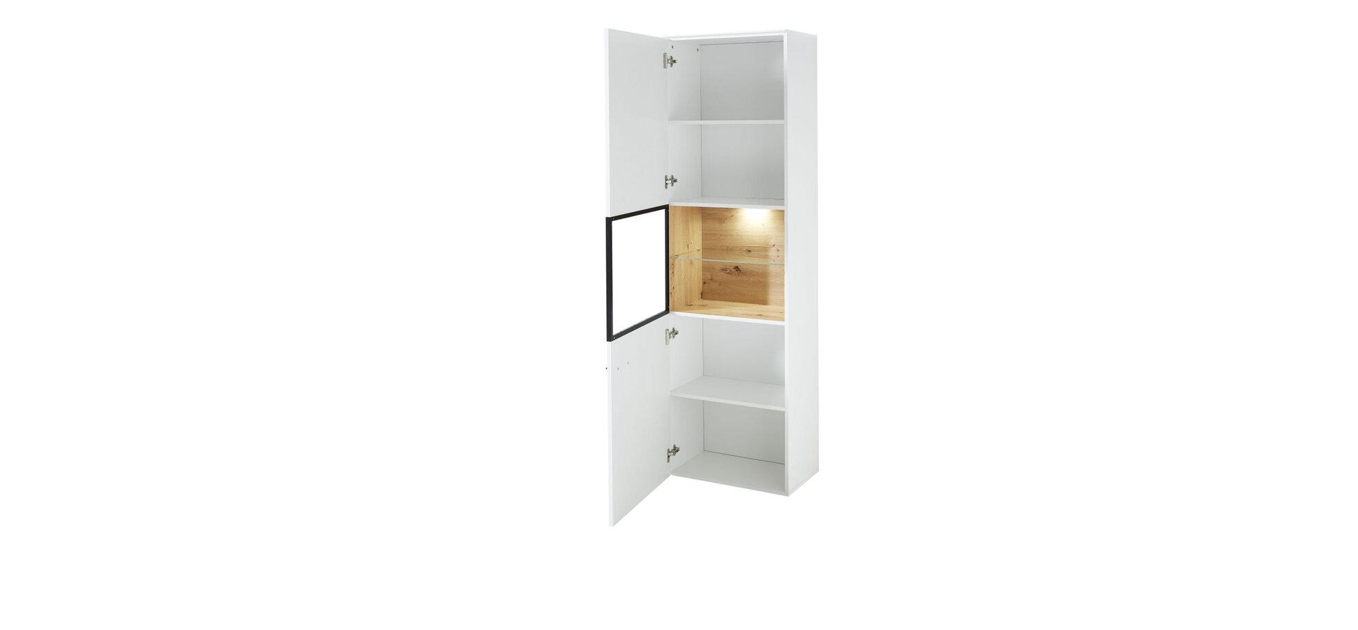 Vitrine - mit Beleuchtung, Weiß, Eiche Dekor – Bild 4