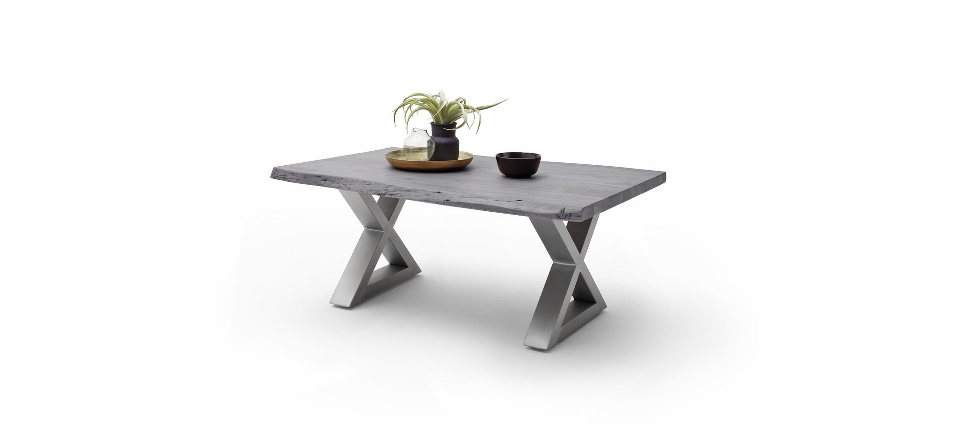 Couchtisch MAIDI grau mit X-Gestell – Bild 3