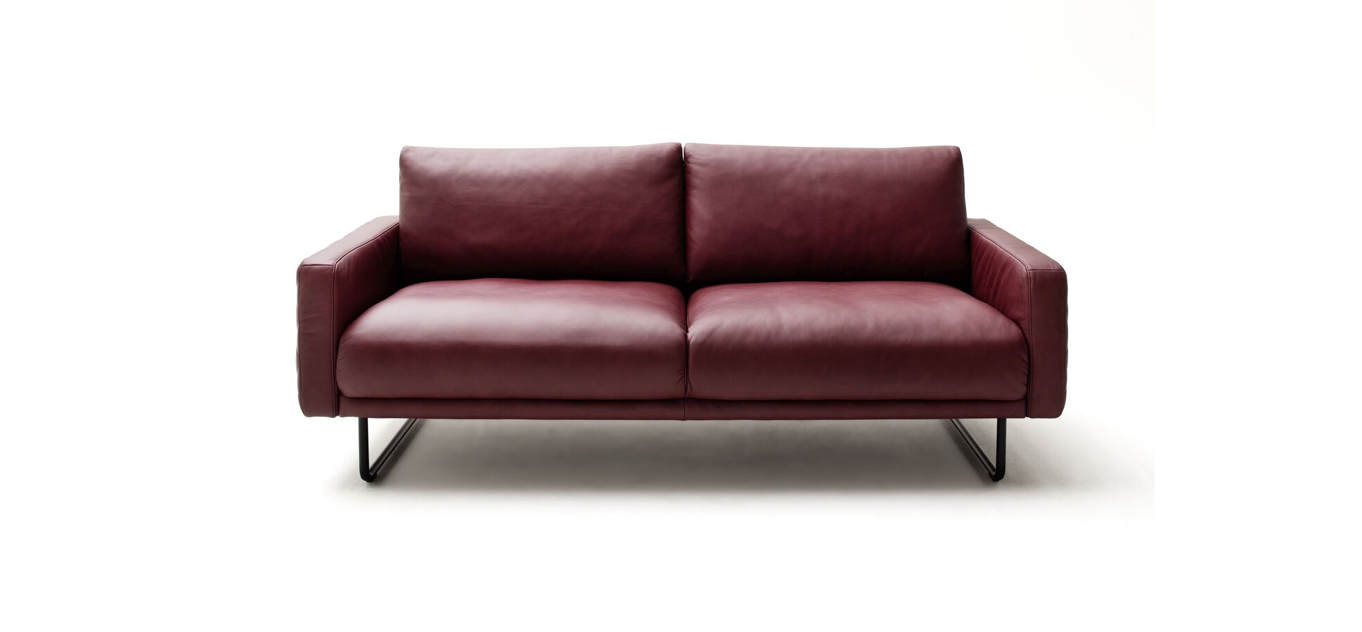 Sofa - 3-Sitzer, Leder, Rot