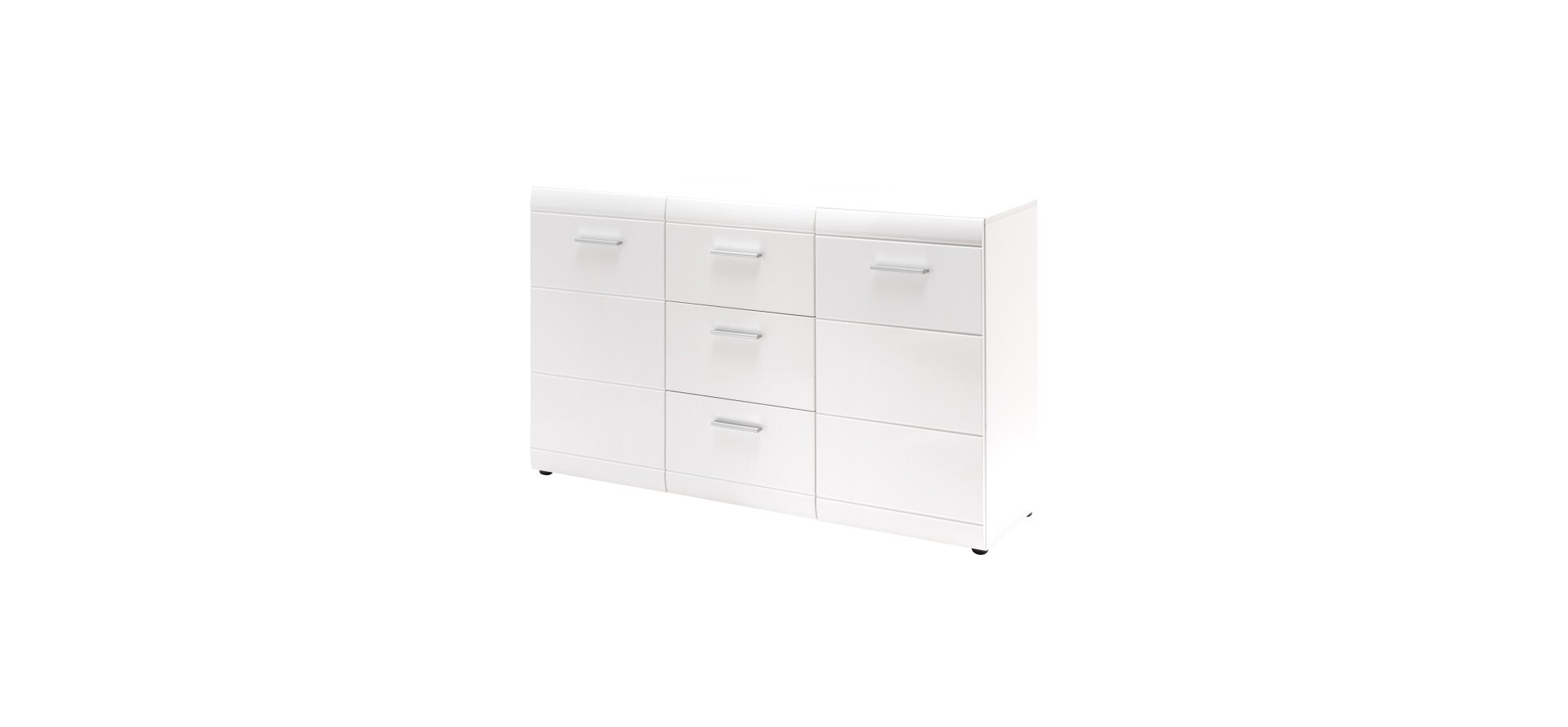 Sideboard GALDO 2-türig mit 3 Schüben weiß Hochglanz