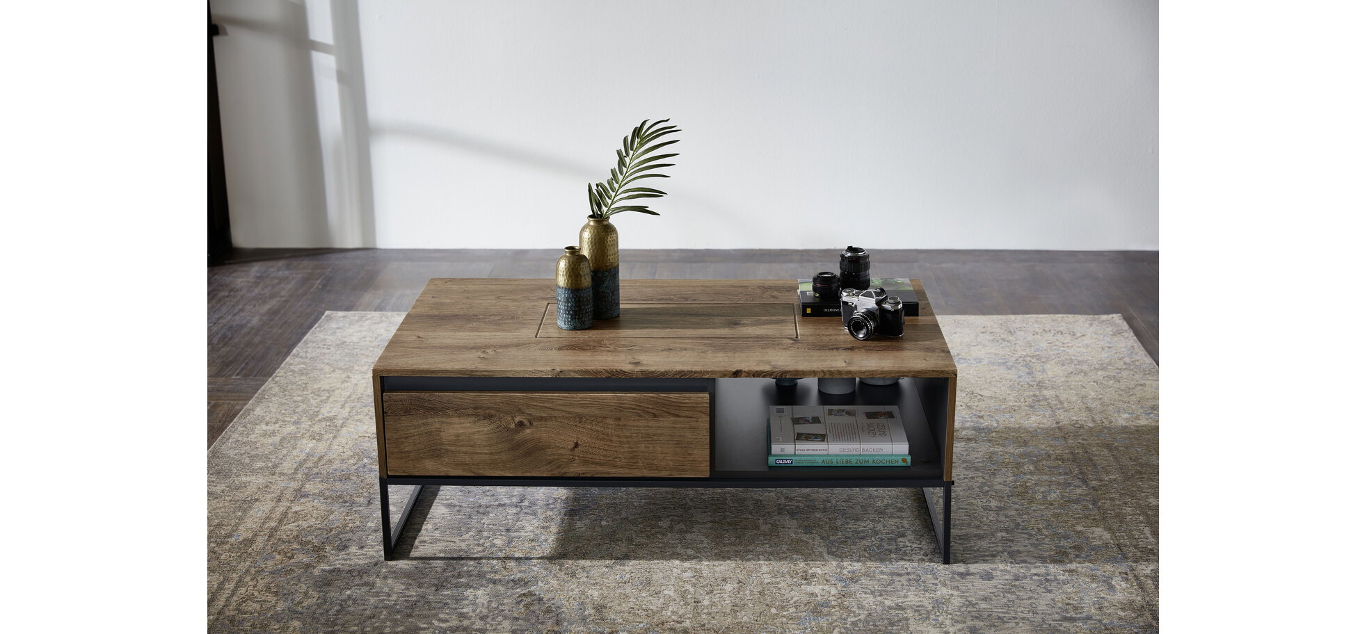 Sideboard Haveleiche Cognac Nachbildung mit Metallgestell – Bild 4