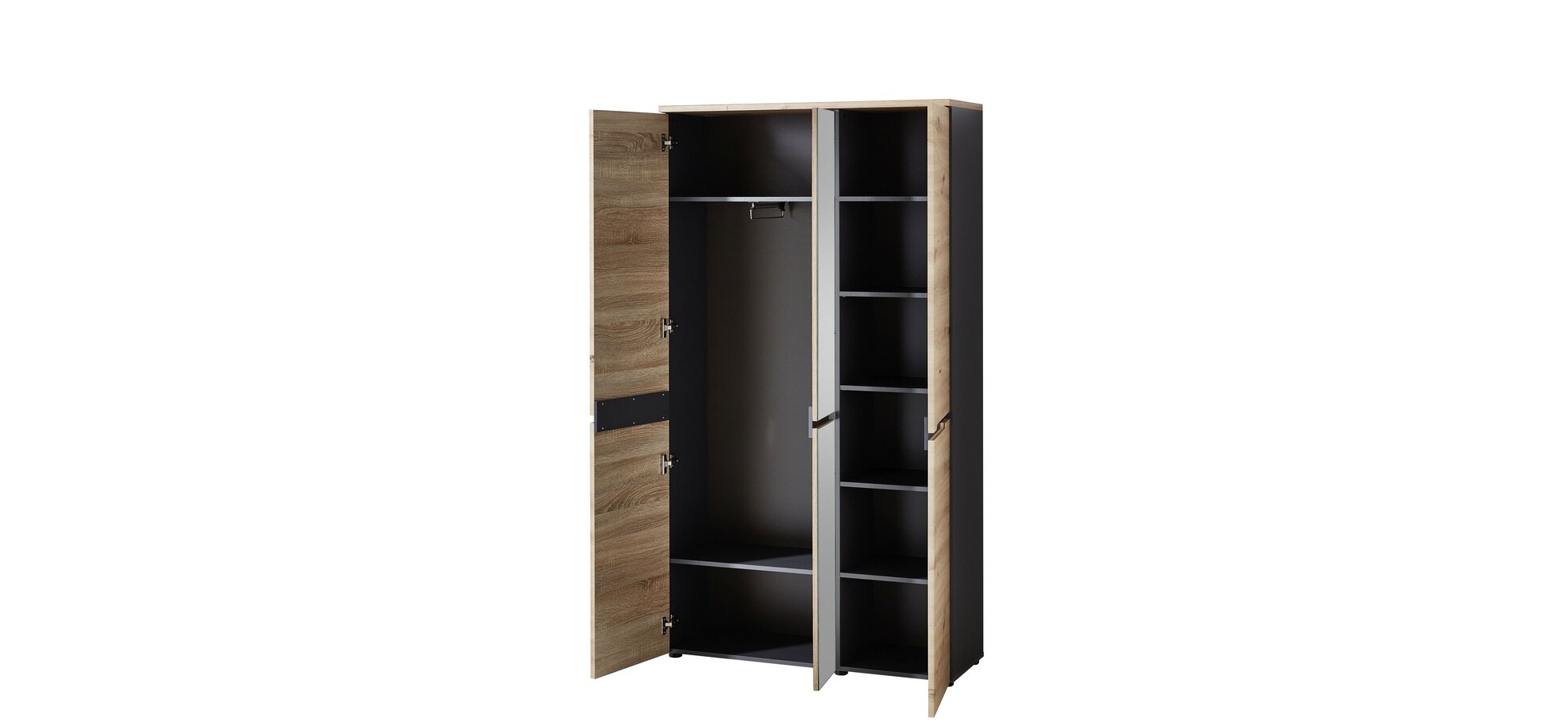 Garderobenschrank - Eiche Dekor, Graphit – Bild 5