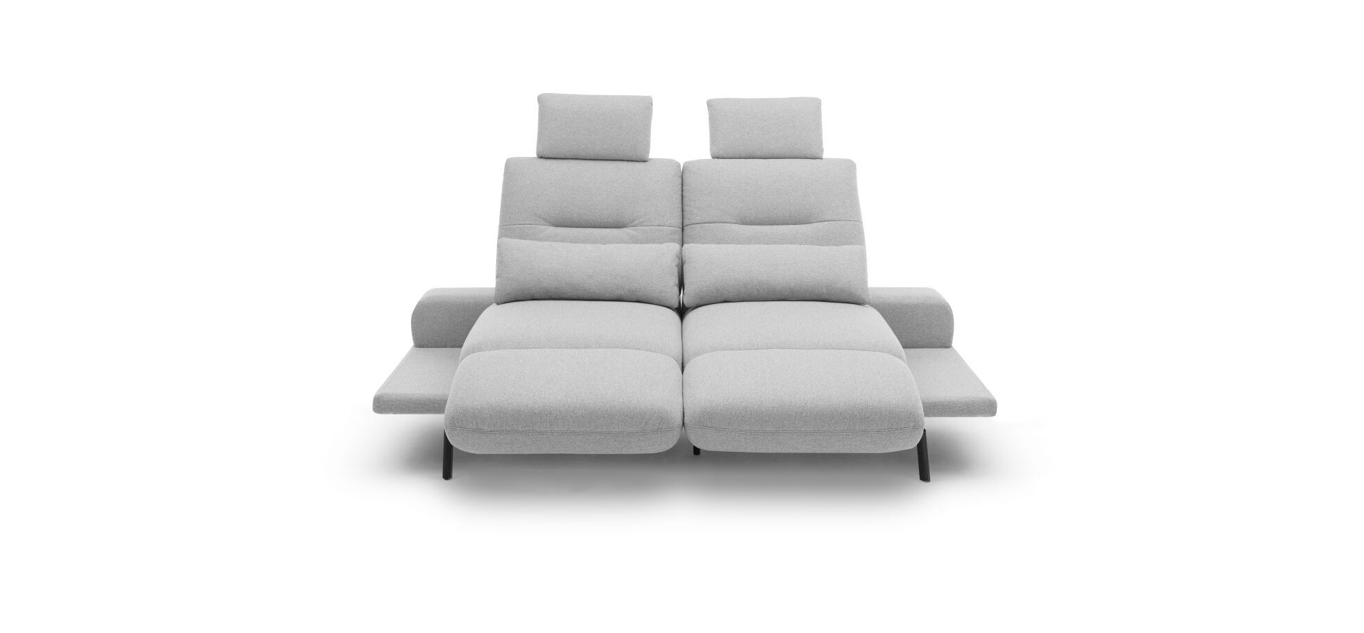 Sofa Pamelia - 3-Sitzer inkl. Rückenlehne/Armlehne/Rücken verstellbar, Drehsitz, 2 Kopfstützen in Stoff Grau – Bild 6