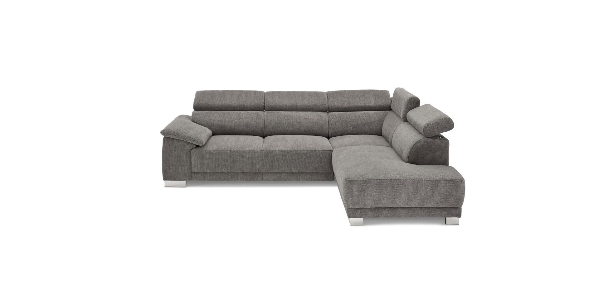 Ecksofa Cito - Sitzvorzug (motorisch), Steingrau, Flachgewebe – Bild 3