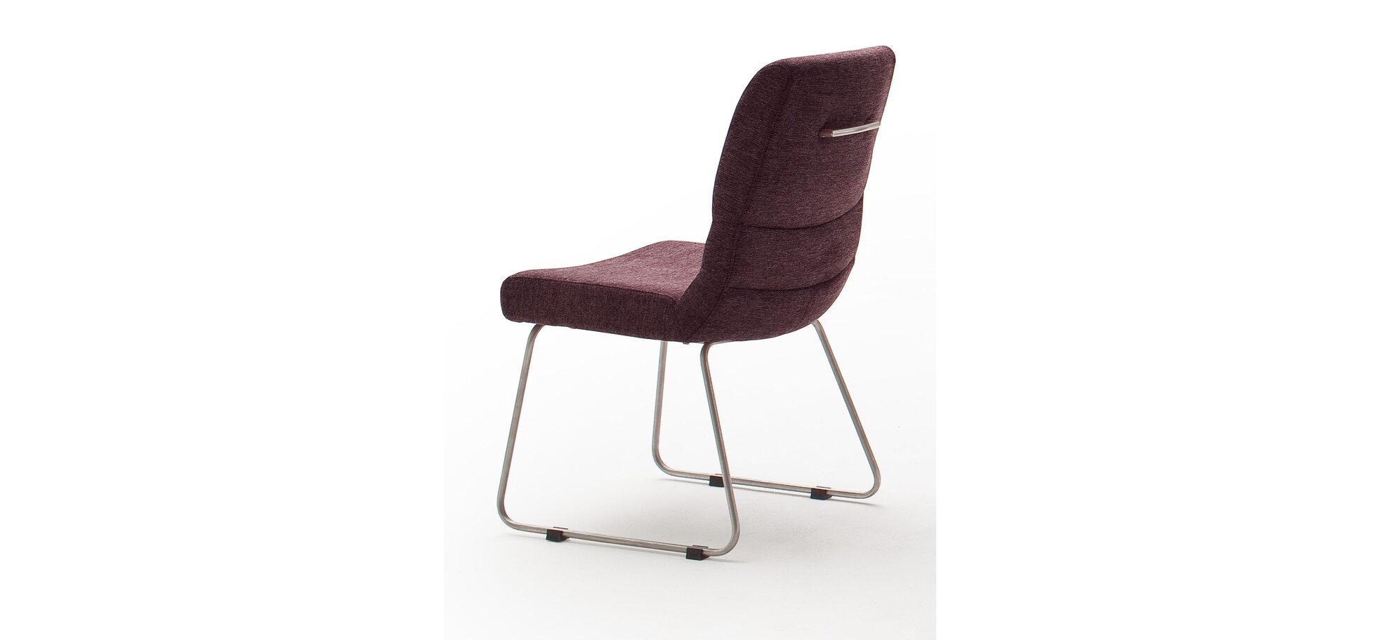 Polsterstuhl in Chenille-Optik merlot mit Griff am Rücken – Bild 2