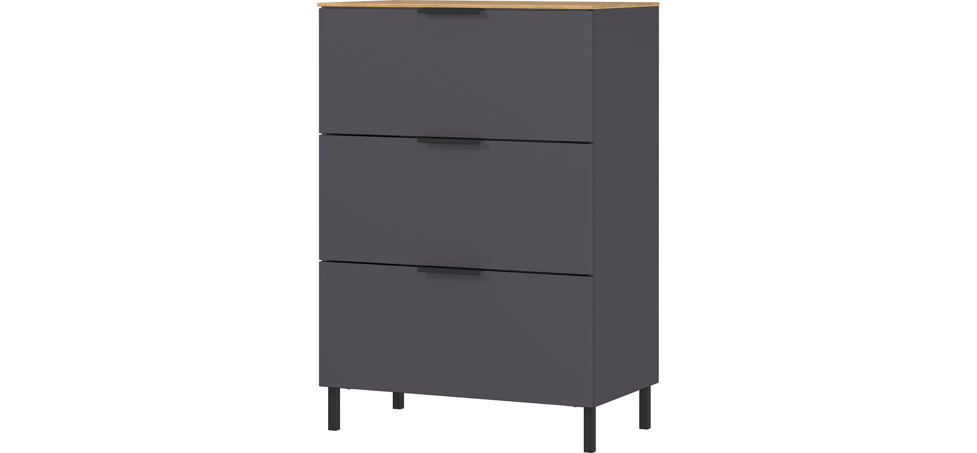 Kommode GIWON mit 3 Schüben graphit
