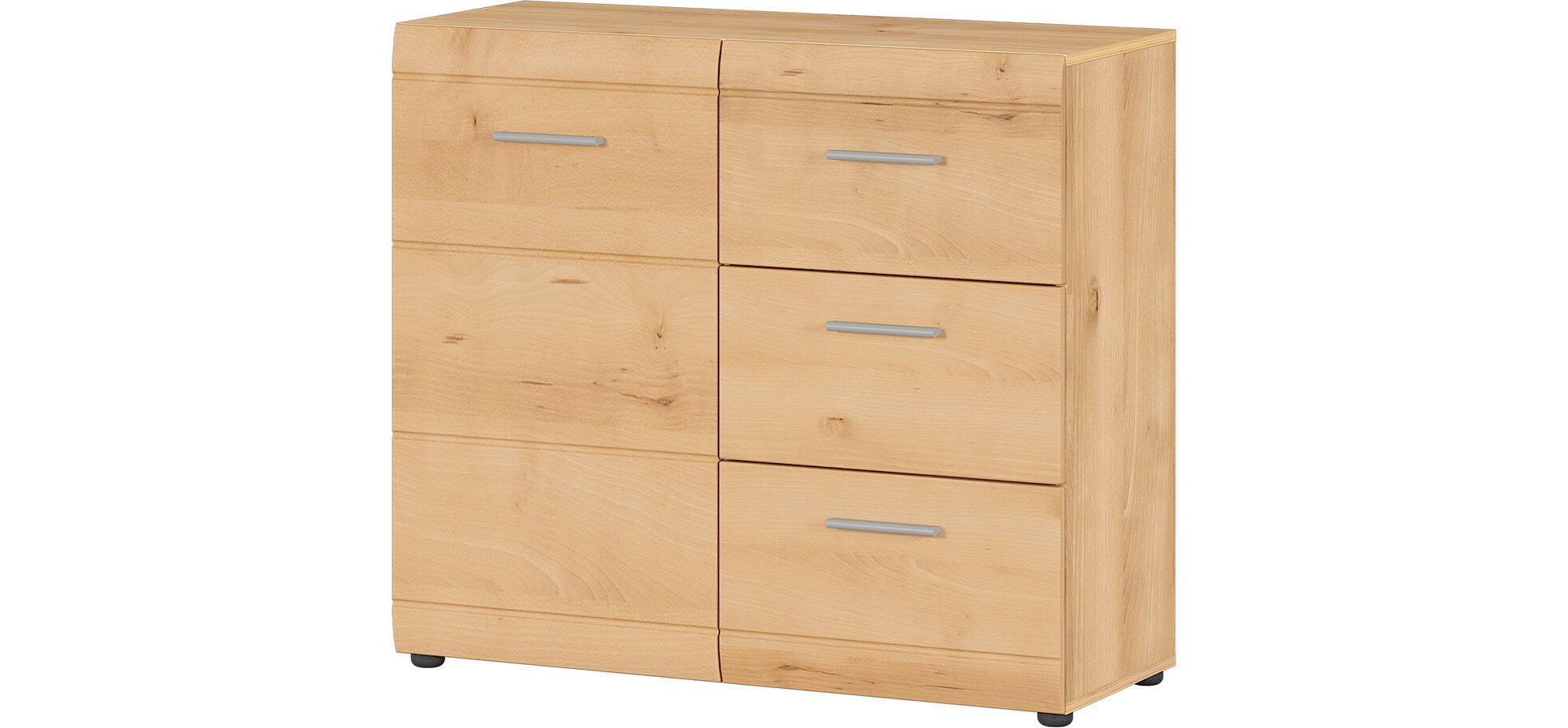 Kommode GALDO 1-türig mit 3 Schüben Edelbuche Nachbildung