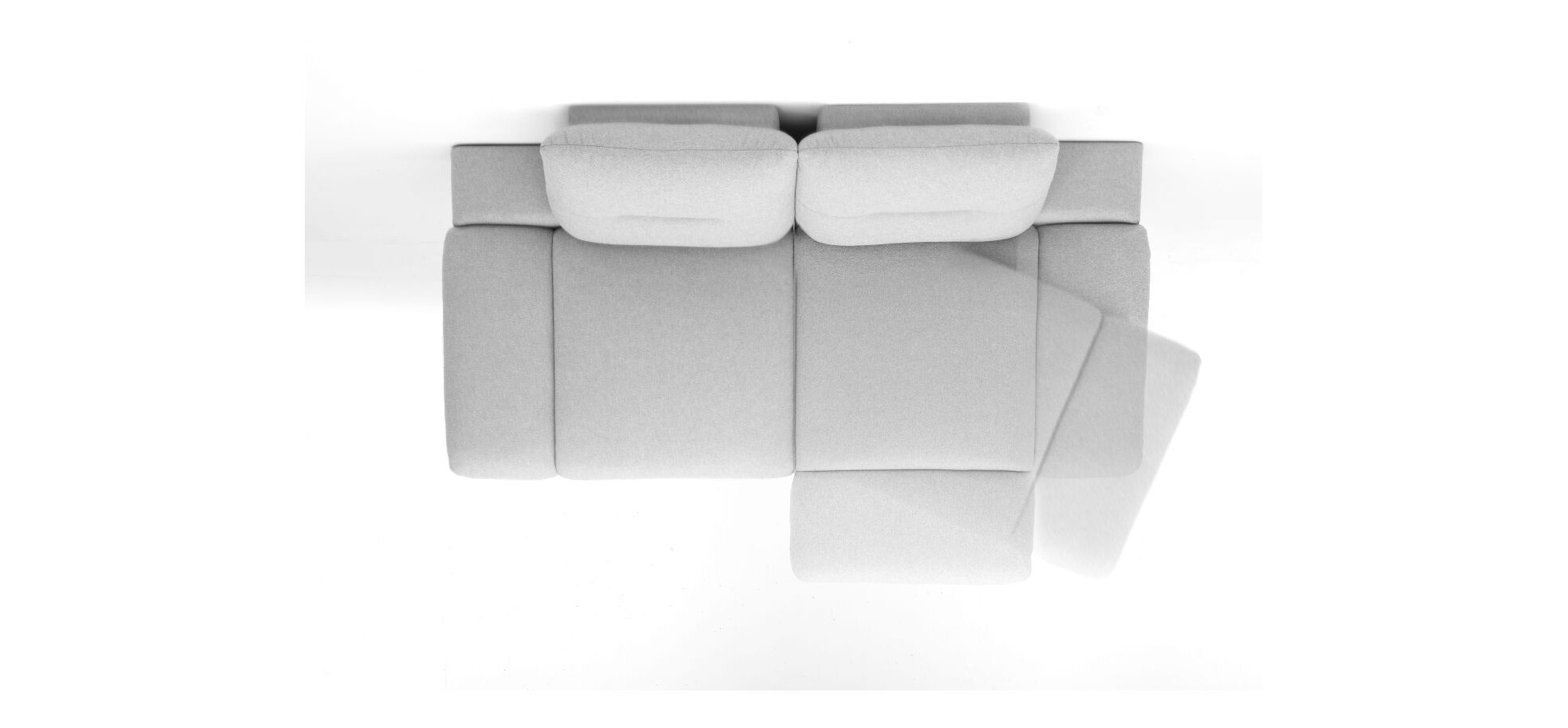 Sofa Pamelia - 3-Sitzer inkl. Rückenlehne/Armlehne/Rücken verstellbar, Drehsitz, 2 Kopfstützen in Stoff Grau – Bild 7