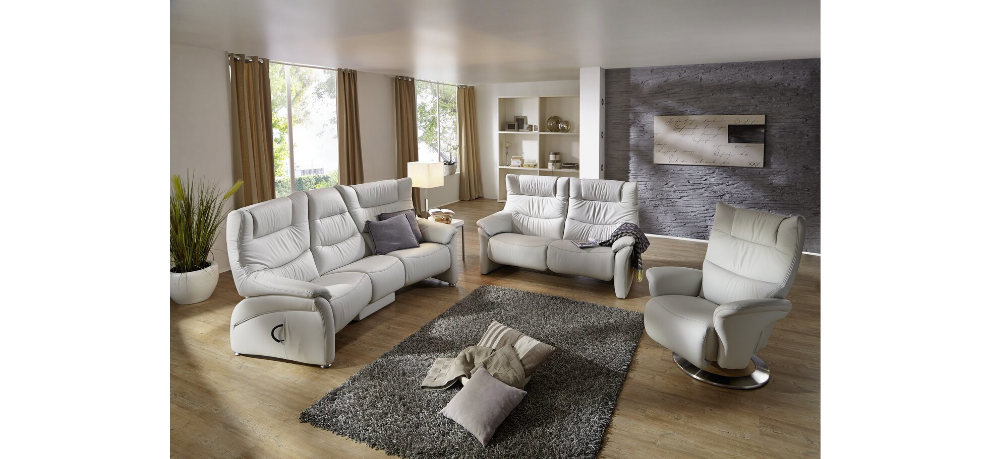 Trapezsofa EM Aarhus in Leder – Bild 2