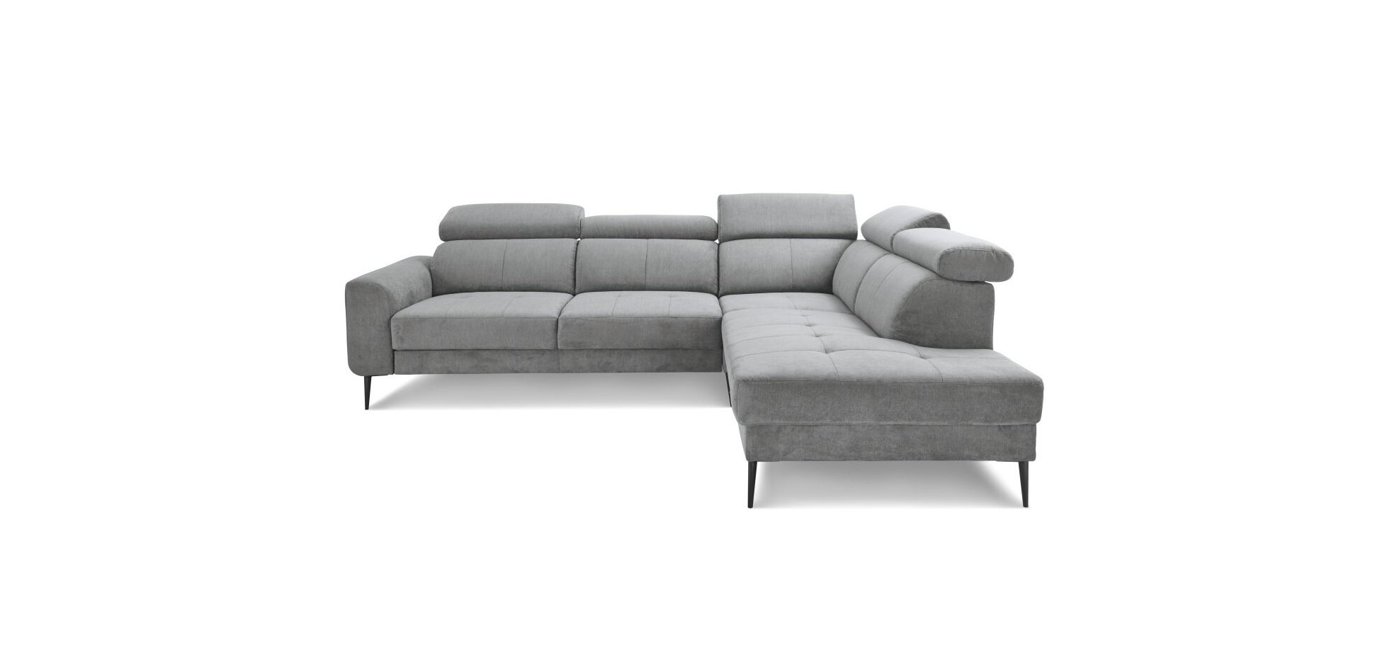 Ecksofa CHARIS - 2-Sitzer, Ecke rechts in Stoff Silbergrau – Bild 3