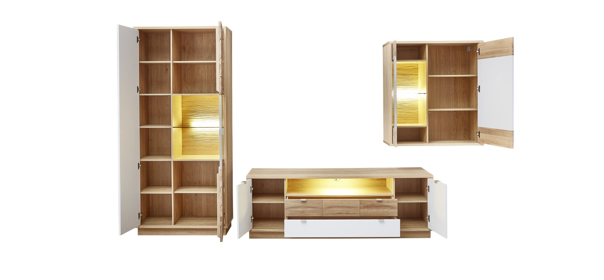 Wohnwand - BHT ca. 344x211x48 cm, mit Beleuchtung – Bild 4