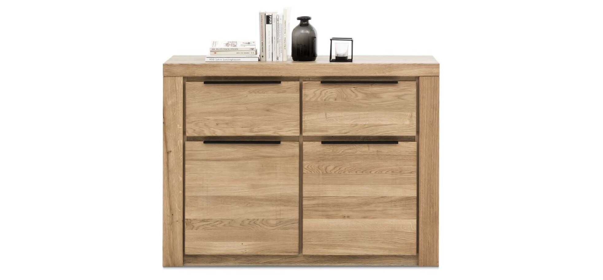 Kommode ELTIA Eiche teilmassiv mit 2 Holztüren und 2 Schübe