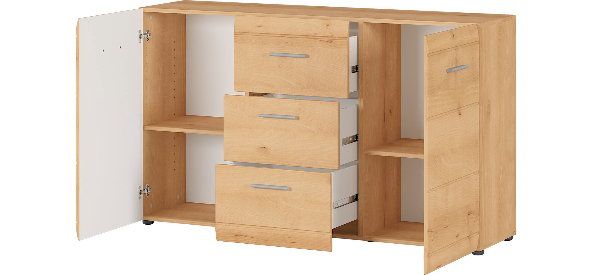 Sideboard GALDO 2-türig mit 3 Schüben Edelbuche Nachbildung – Bild 5