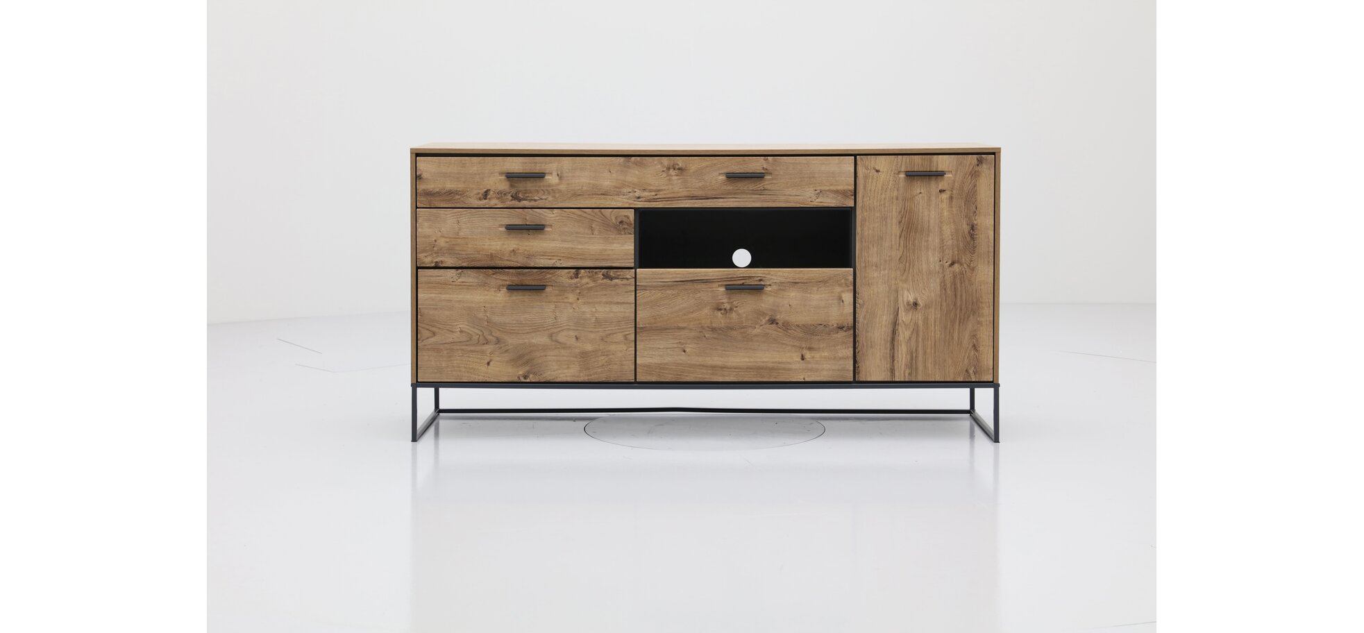 Sideboard Haveleiche Cognac Nachbildung mit Metallgestell