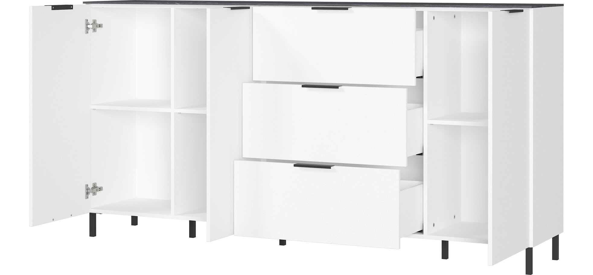 Sideboard GIWON mit 3 Türen und 3 Schüben weiß – Bild 4