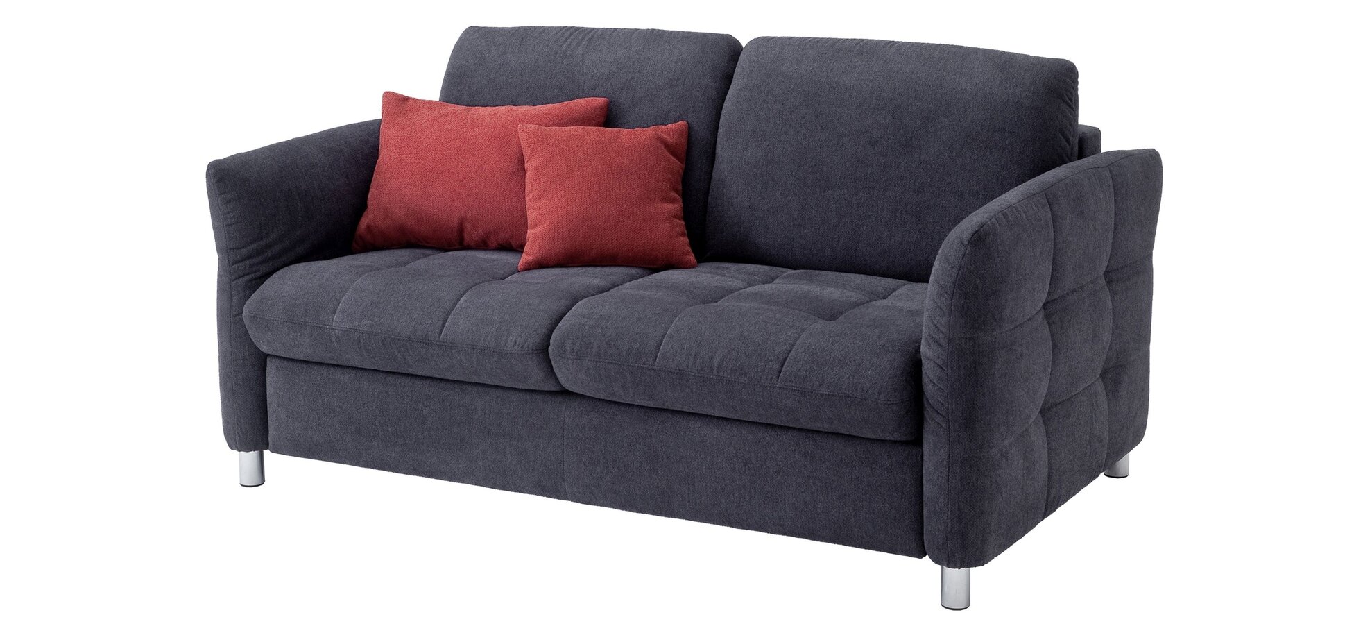 Schlafsofa - 2-Sitzer inkl. Bettfunktion, Stoff, Anthrazit