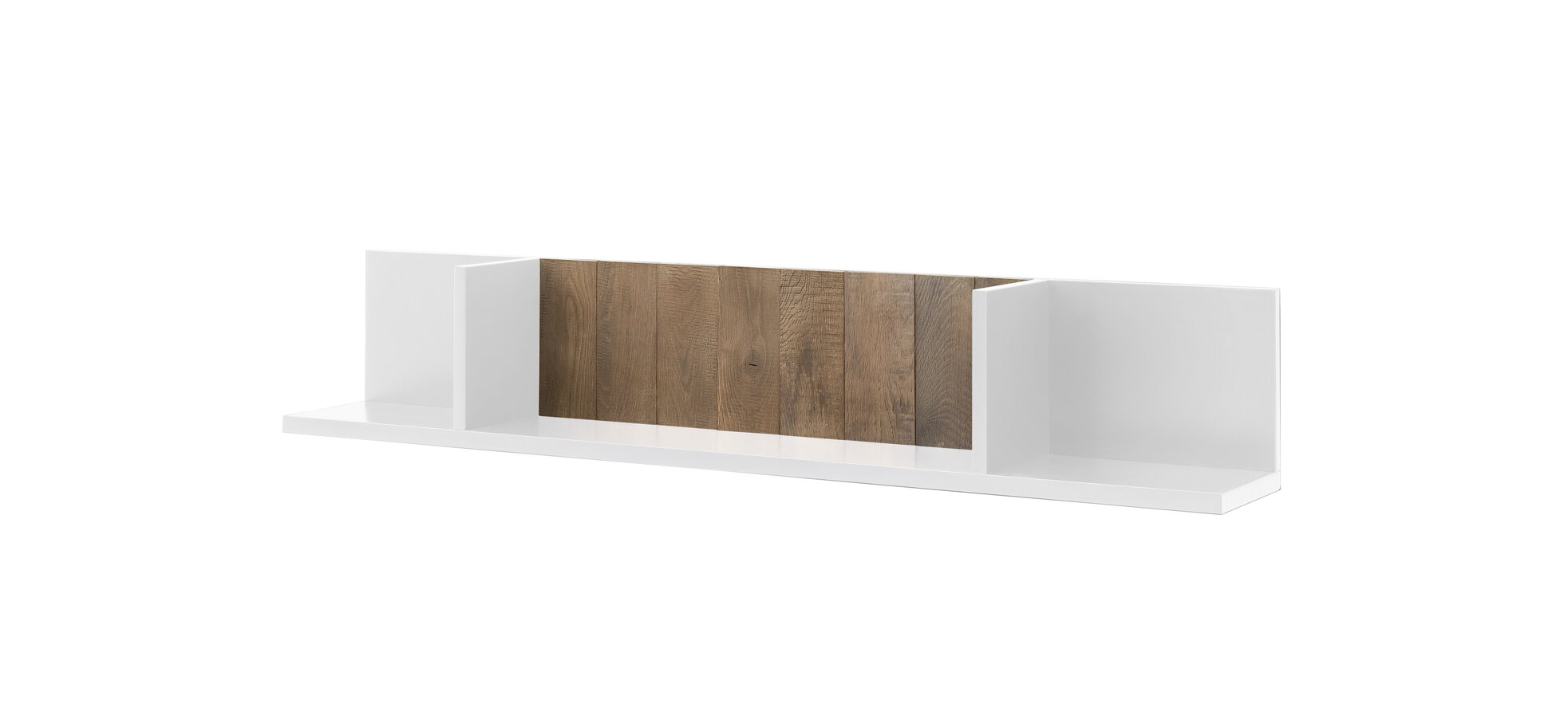 Wandboard Lack weiß mit Altholzrückwand
