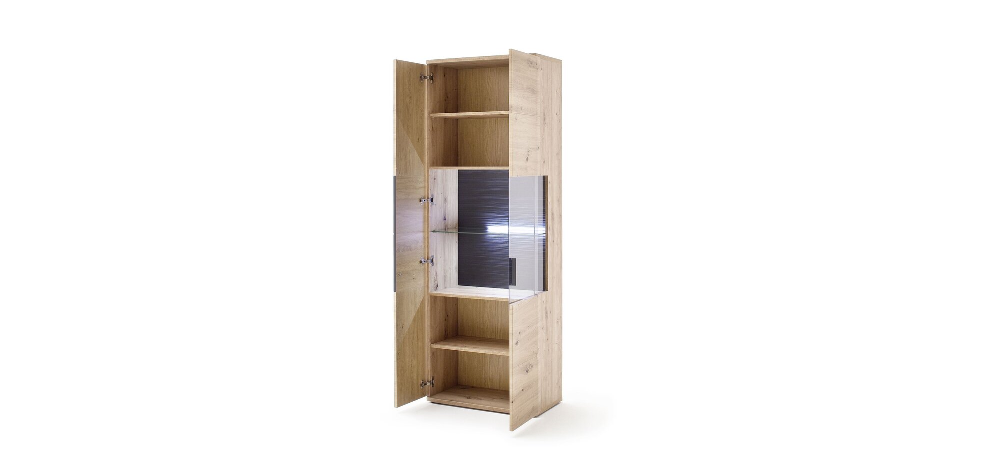 Wohnwand Balkeneiche Nachbildung inkl.Beleuchtung – Bild 6