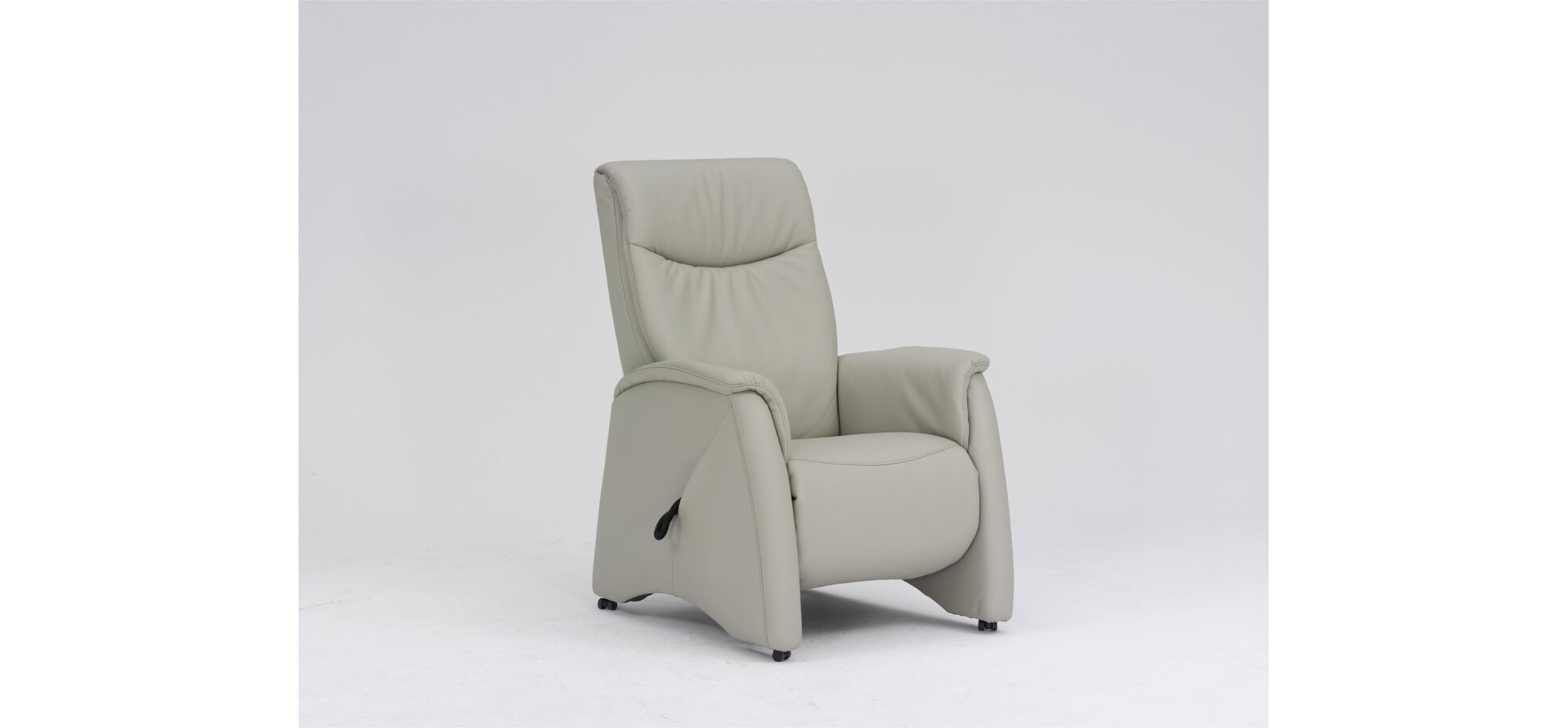 Fernsehsessel - Relaxfunktion (teilmotorisch), Leder, Platin