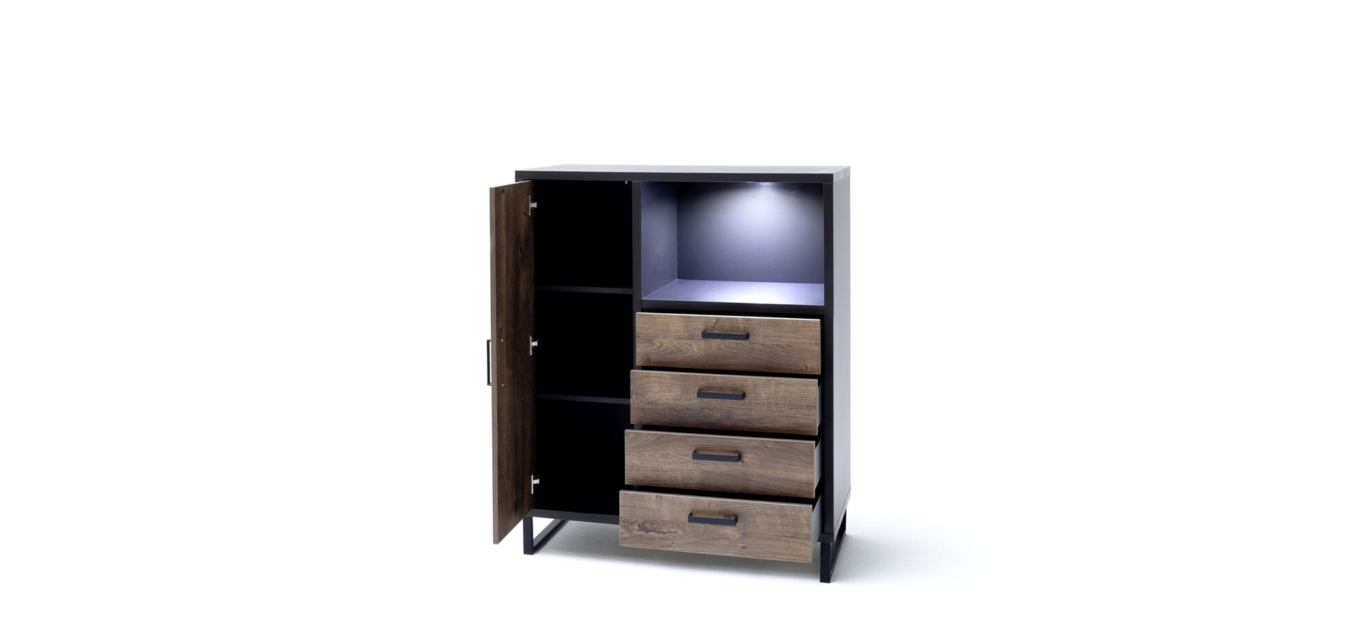 Sideboard MARIANKA in Eiche Barrique Melamin Nachbildung mit 3 Schubkästen – Bild 5