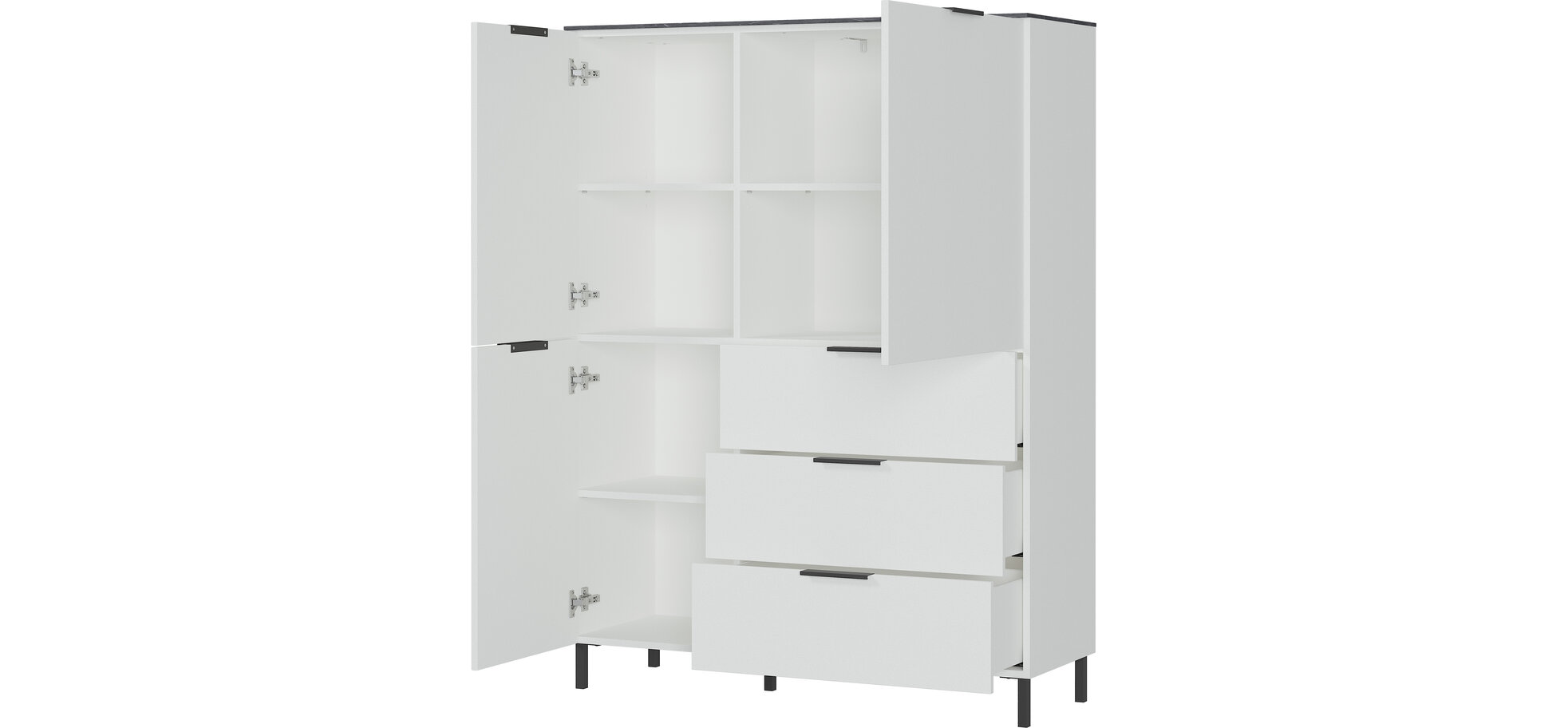 Highboard GIWON 3-türig mit 3 Schüben weiß – Bild 4