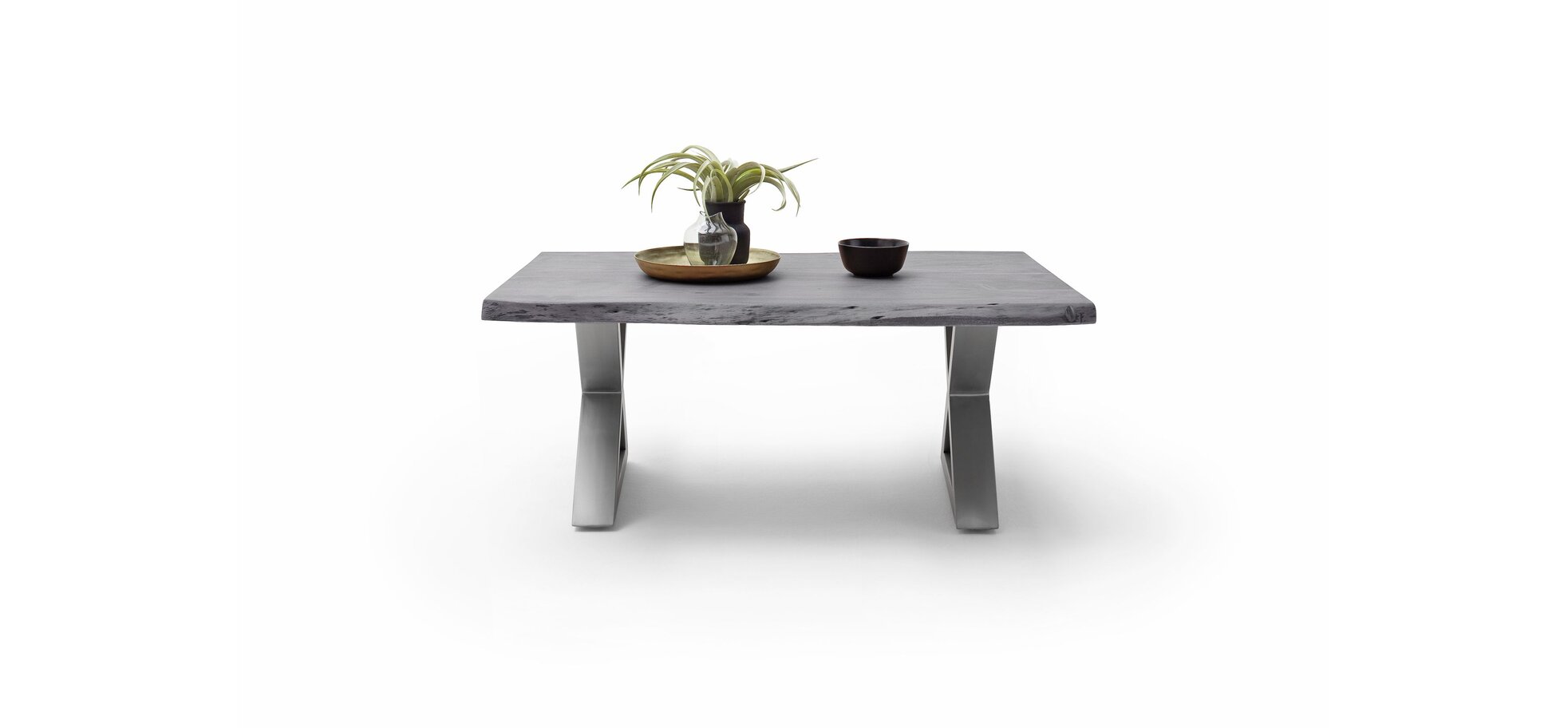 Couchtisch MAIDI grau mit X-Gestell – Bild 2