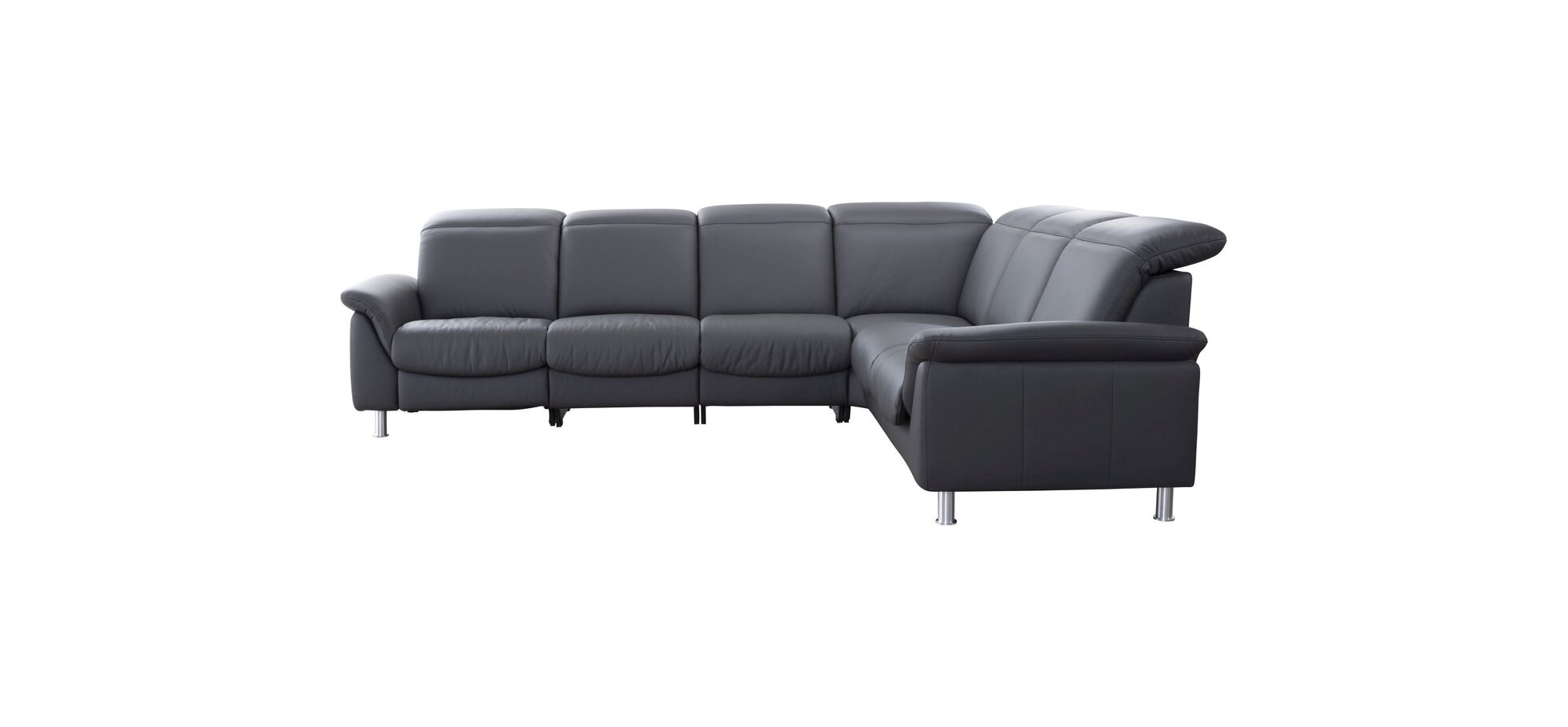 Sofa - 3-Sitzer mit Winkelecke rechts, Leder, Anthrazit