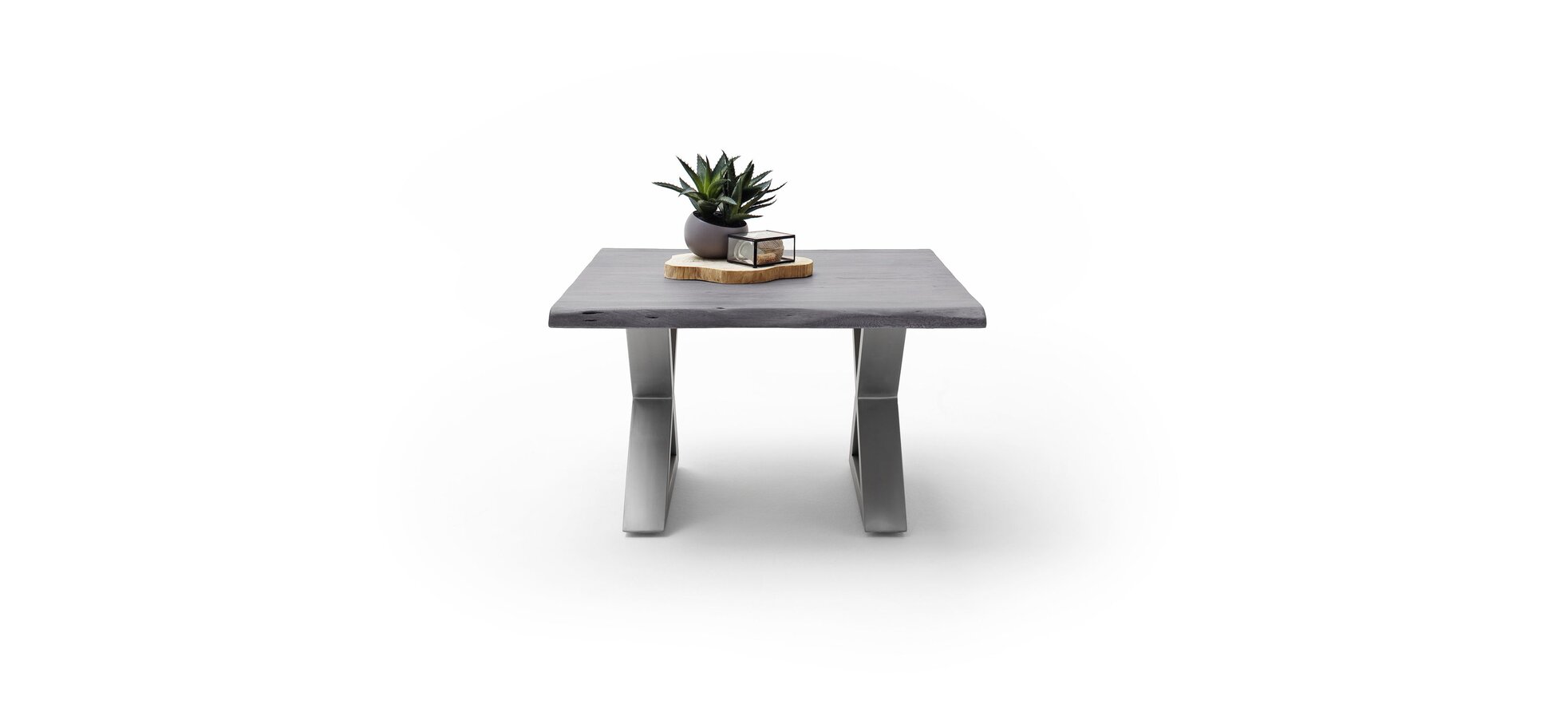 Couchtisch MAIDI grau mit X-Form Gestell – Bild 2