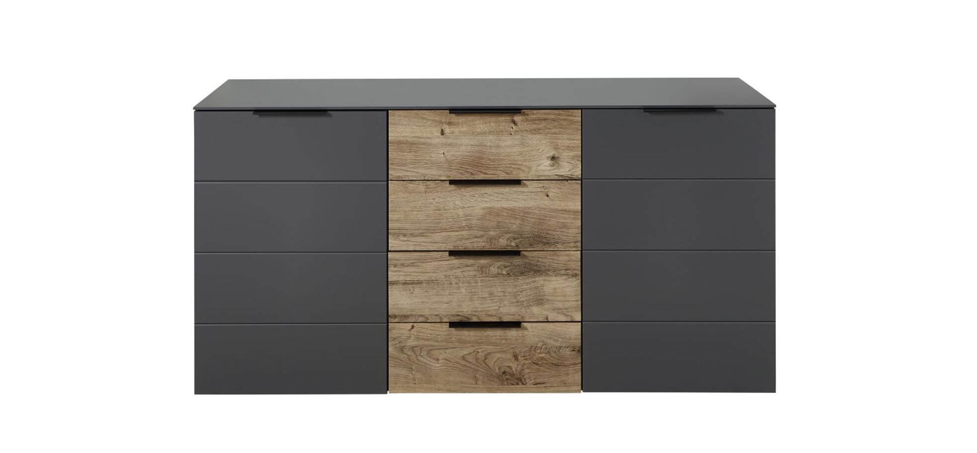 Sideboard - Graphit, Eiche Dekor