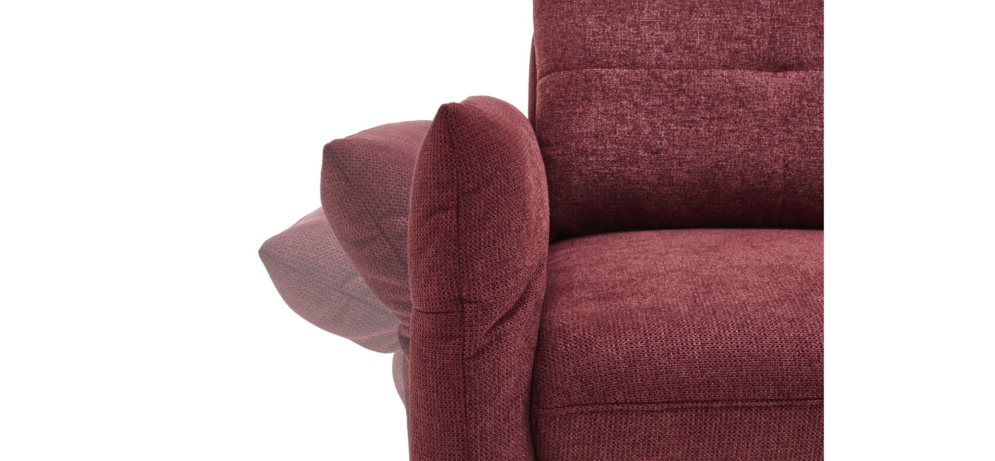 Sofa - 2-Sitzer, Schlaffunktion (manuell), Flachgewebe, Weinrot – Bild 4