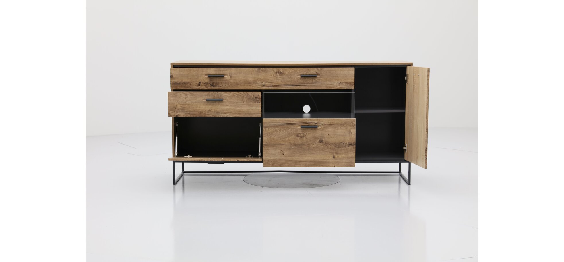 Sideboard Haveleiche Cognac Nachbildung mit Metallgestell – Bild 2