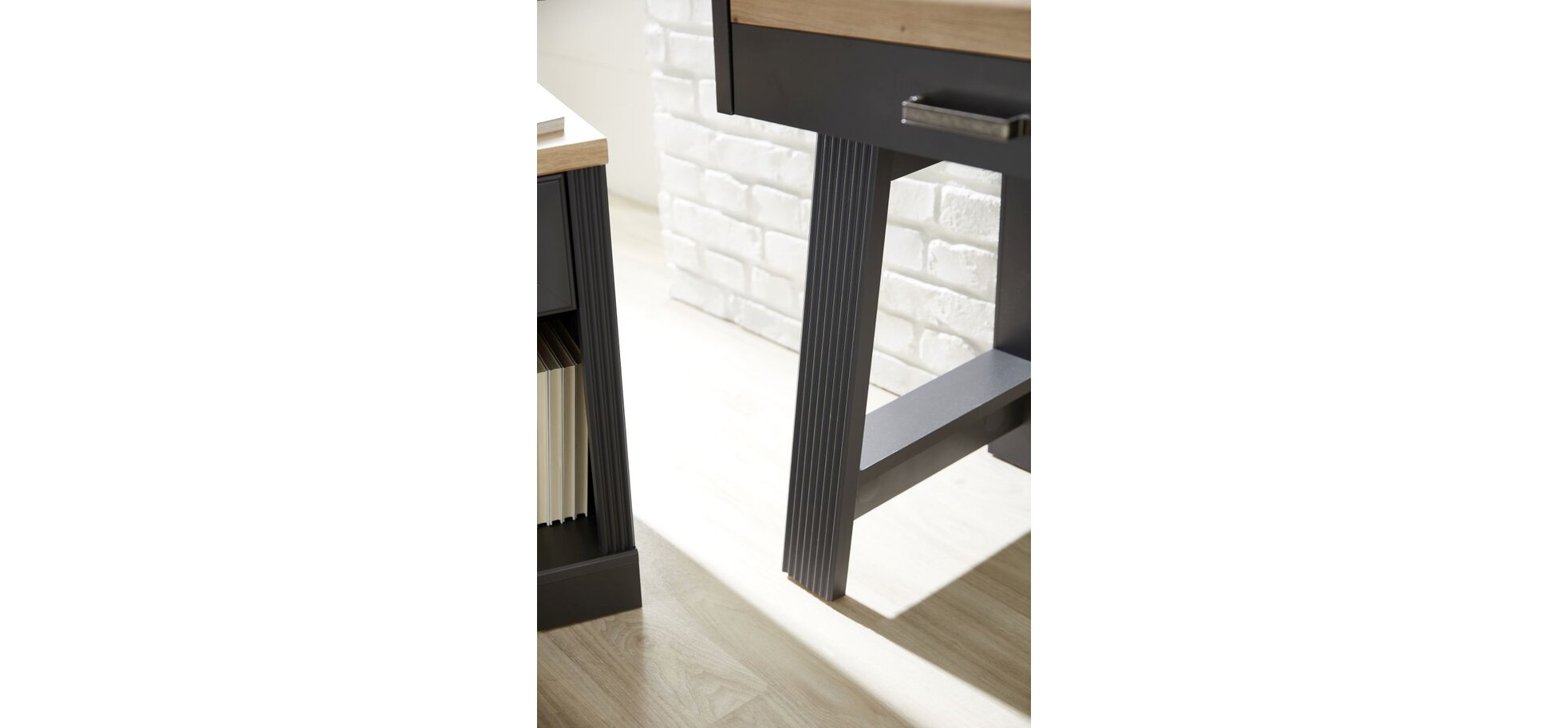 Konsol-/Homeoffice-Tisch - Graphit, Eiche Dekor – Bild 10