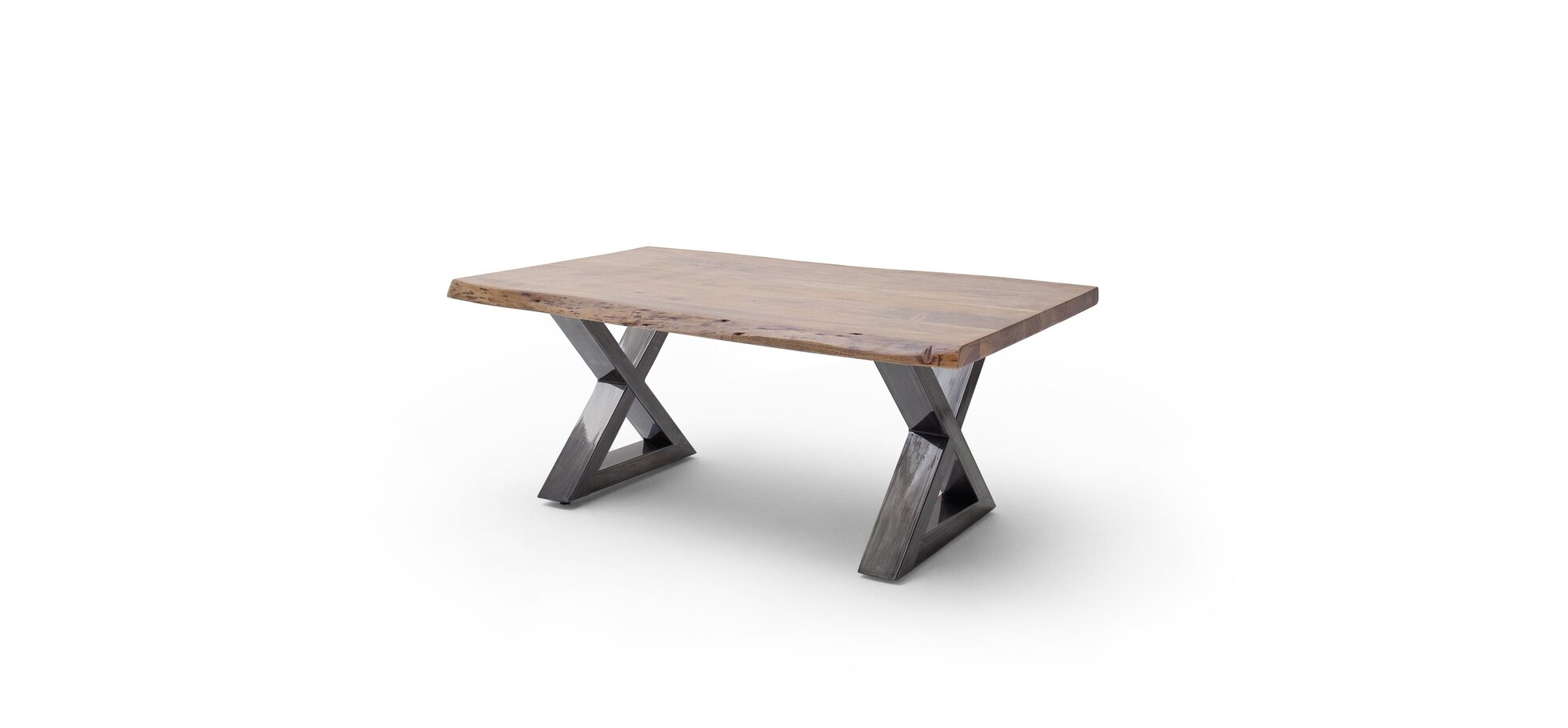 Couchtisch MAIDI braun/grau mit X-Gestell – Bild 4