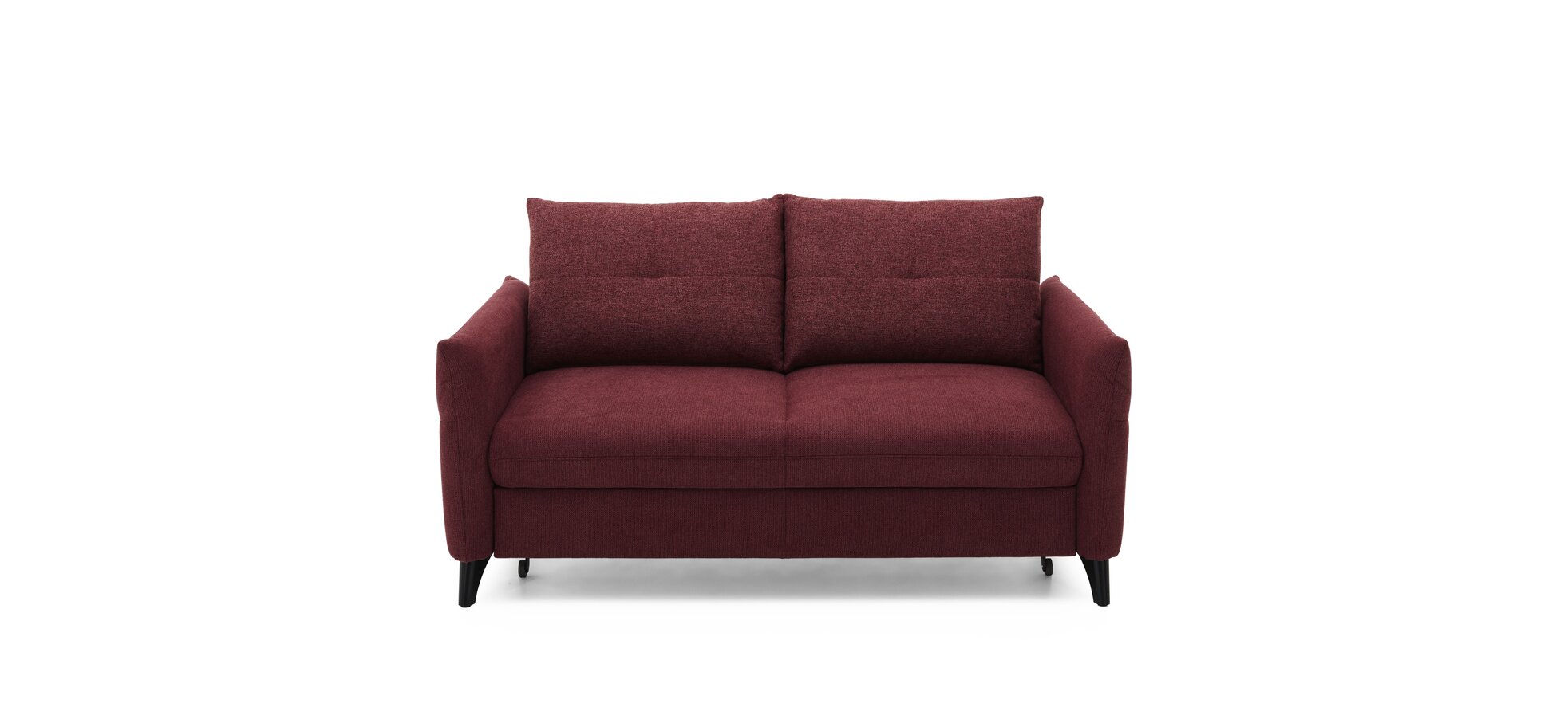 Sofa - 2-Sitzer, Schlaffunktion (manuell), Flachgewebe, Weinrot
