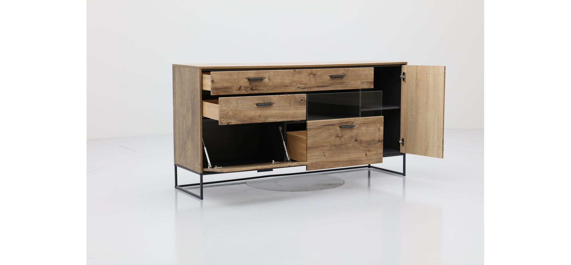 Sideboard Haveleiche Cognac Nachbildung mit Metallgestell – Bild 3