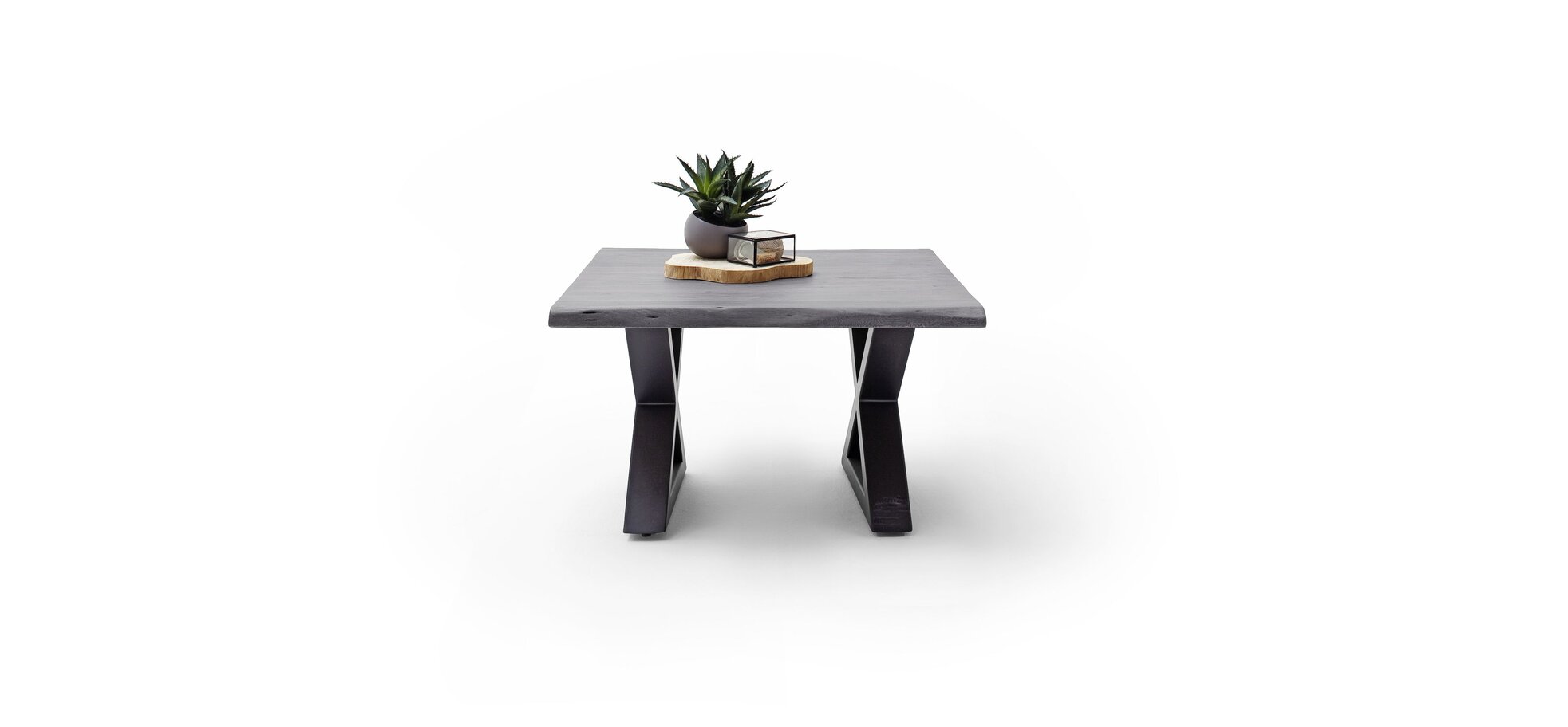 Couchtisch MAIDI grau mit X-Form Gestell – Bild 2