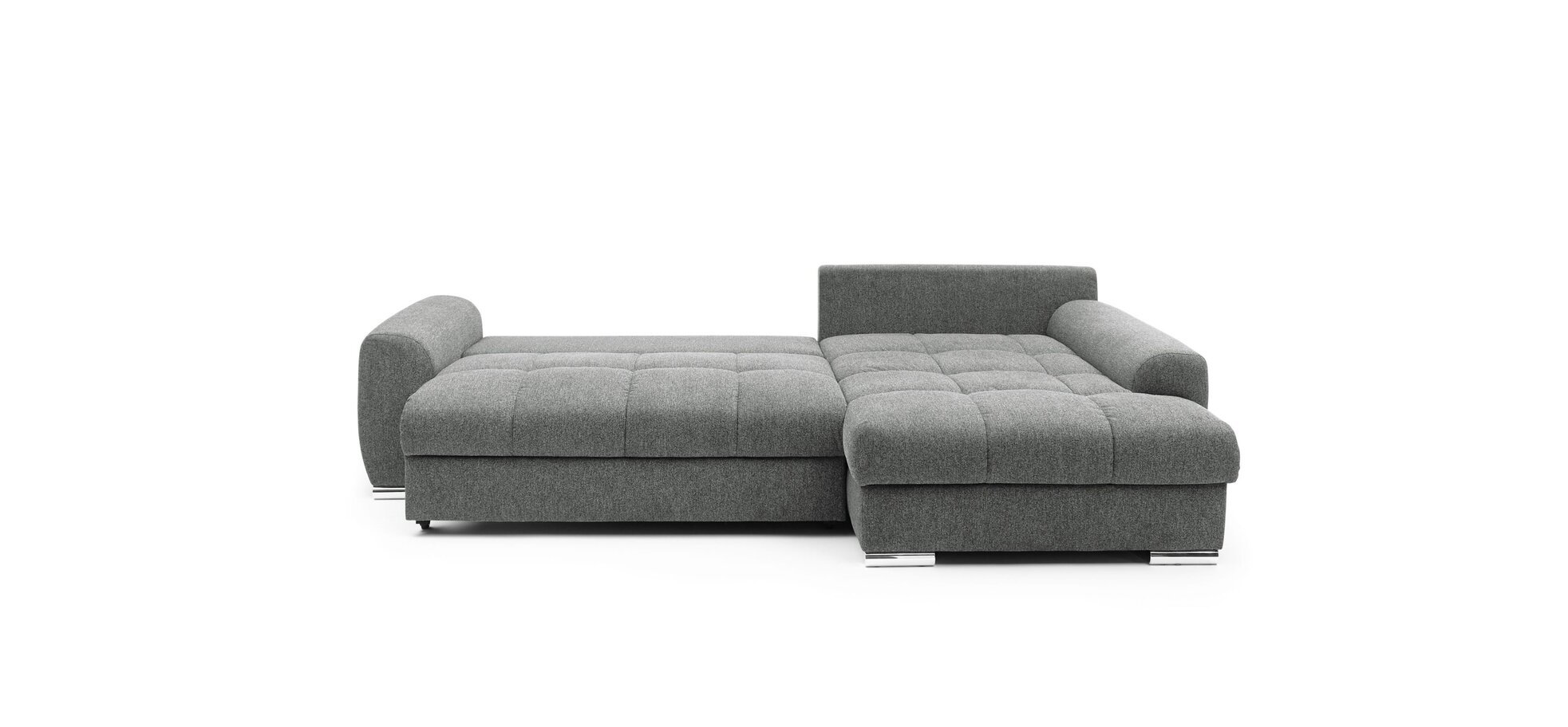 Polsterecke NANJA - 2-Sitzer mit Ecke rechts inkl. Schlaffunktion und Bettkasten in Webstoff Grau – Bild 9