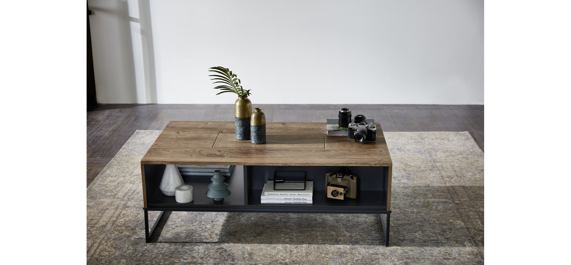 Sideboard Haveleiche Cognac Nachbildung mit Metallgestell – Bild 3