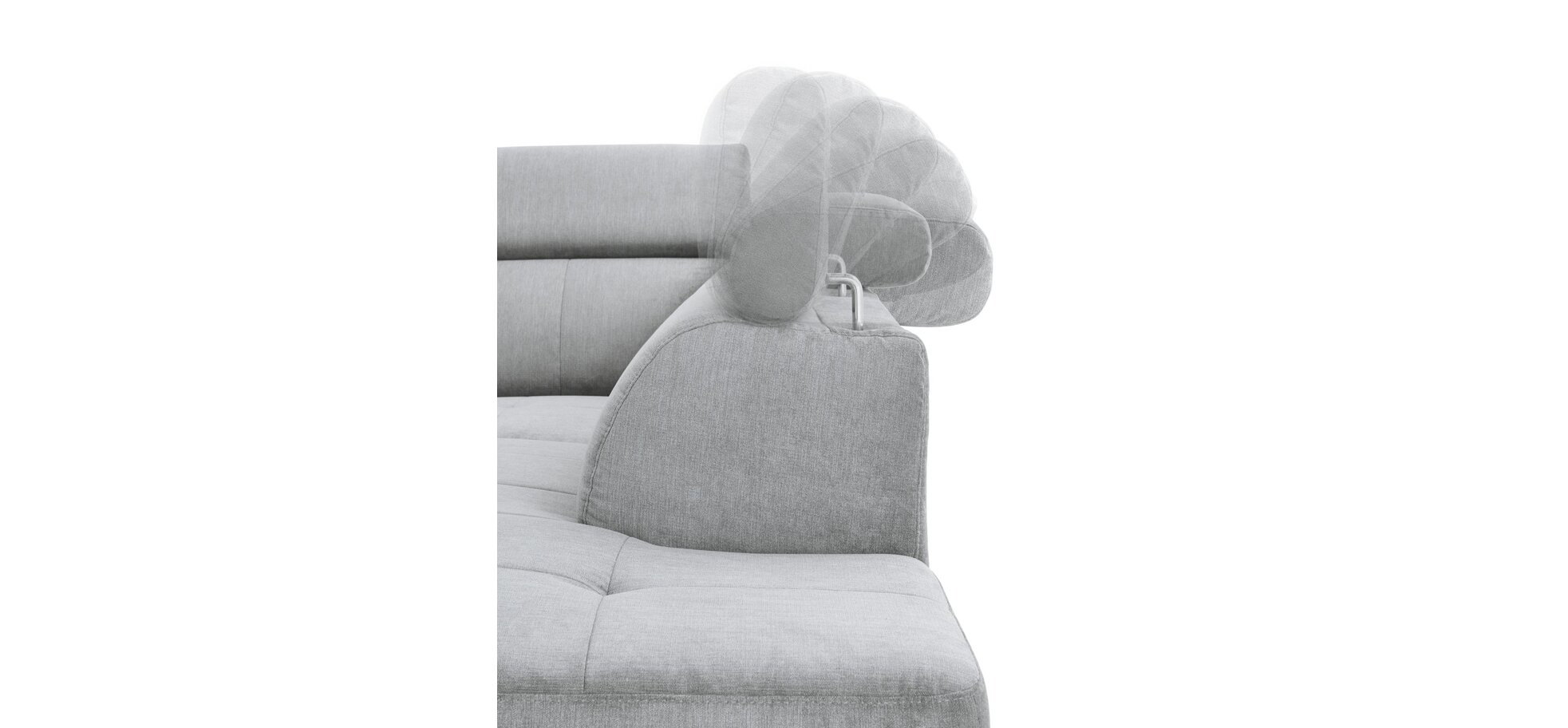Ecksofa CHARIS - 2-Sitzer, Ecke rechts in Stoff Silbergrau – Bild 2