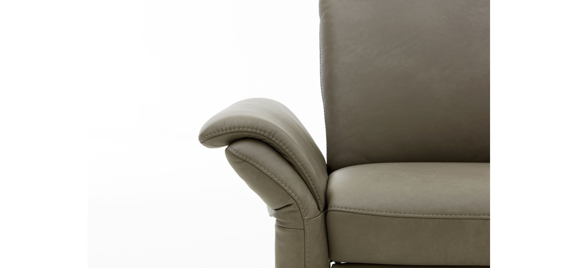 Sofa - 2,5-Sitzer, Sitzvorzug (motorisch), Armlehne verstellbar (manuell), Leder, Rauchbraun – Bild 4
