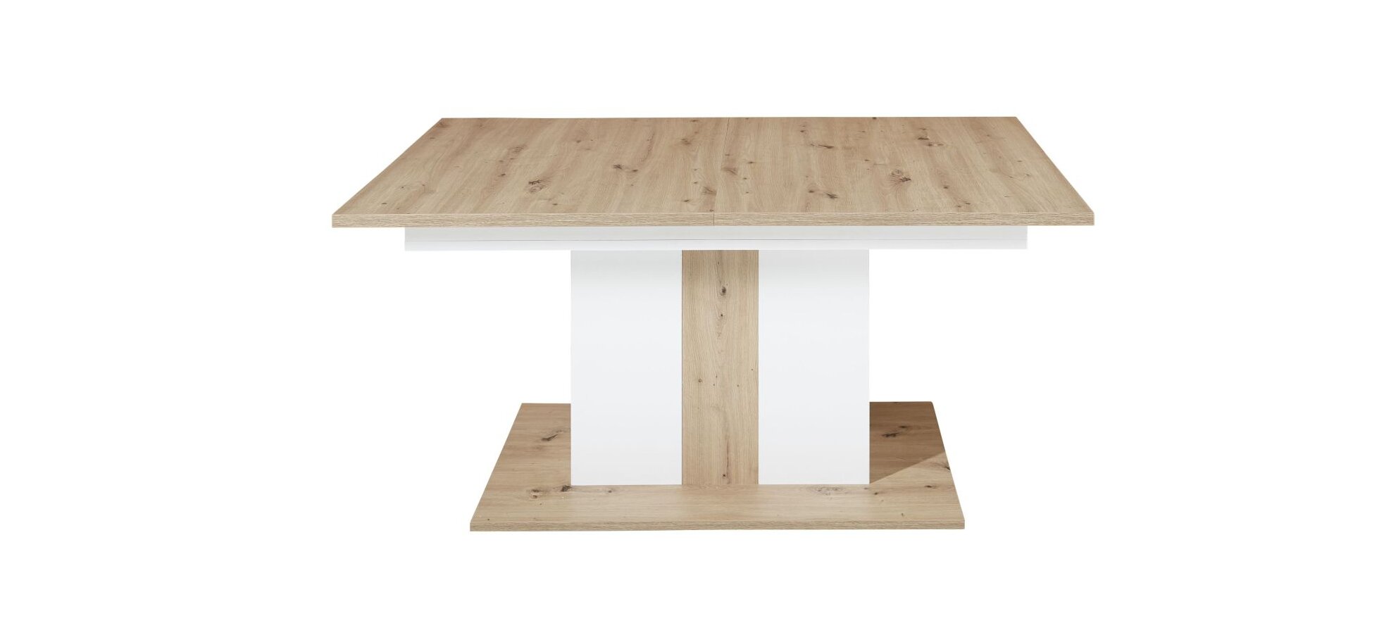 Esstisch - ausziehbar, LB ca. 160x90 cm, Eiche Dekor, Weiß
